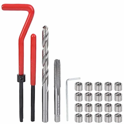M7 Inserti di Riparazione Filettatura, Kit 25 Pezzi, Inserti Metrici 7 mm, Scatola di Plastica