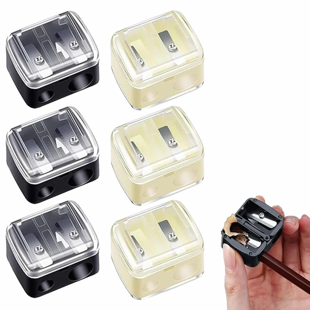 SULIUDAJI 6 Pcs Temperino Matita Occhi Temperamatite Di Bellezza Doppio Per Matite Cosmetiche Trucco Adatto Per Eyeliner