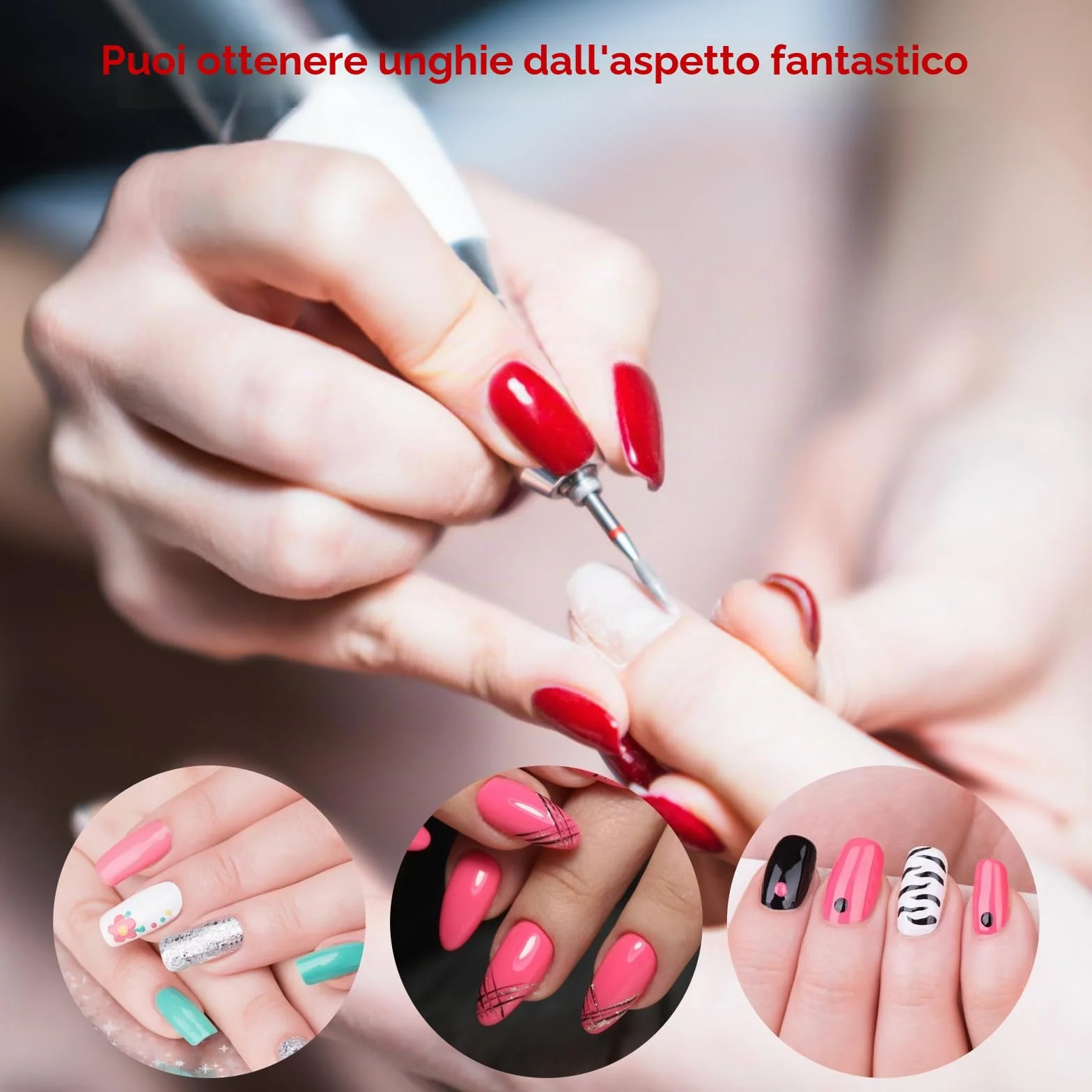 Sibba Set Punte Trapano Cuticole Acciaio Inossidabile Custodia Manicure Pedicure Diamantato Lucidatura Teste Macinazione Strumenti Metallo Professionale Rimozione Metallo Duro Unghie