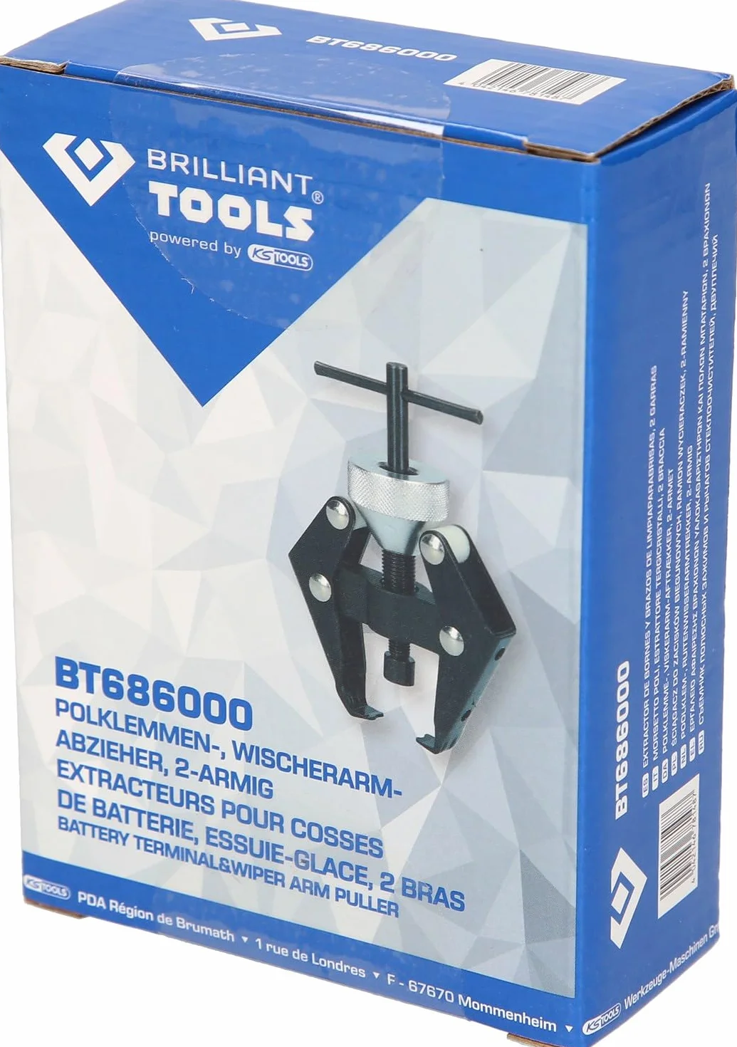 BRILLIANT TOOLS BT686000 Morsetto poli, estrattore tergicristalli, 2 braccia