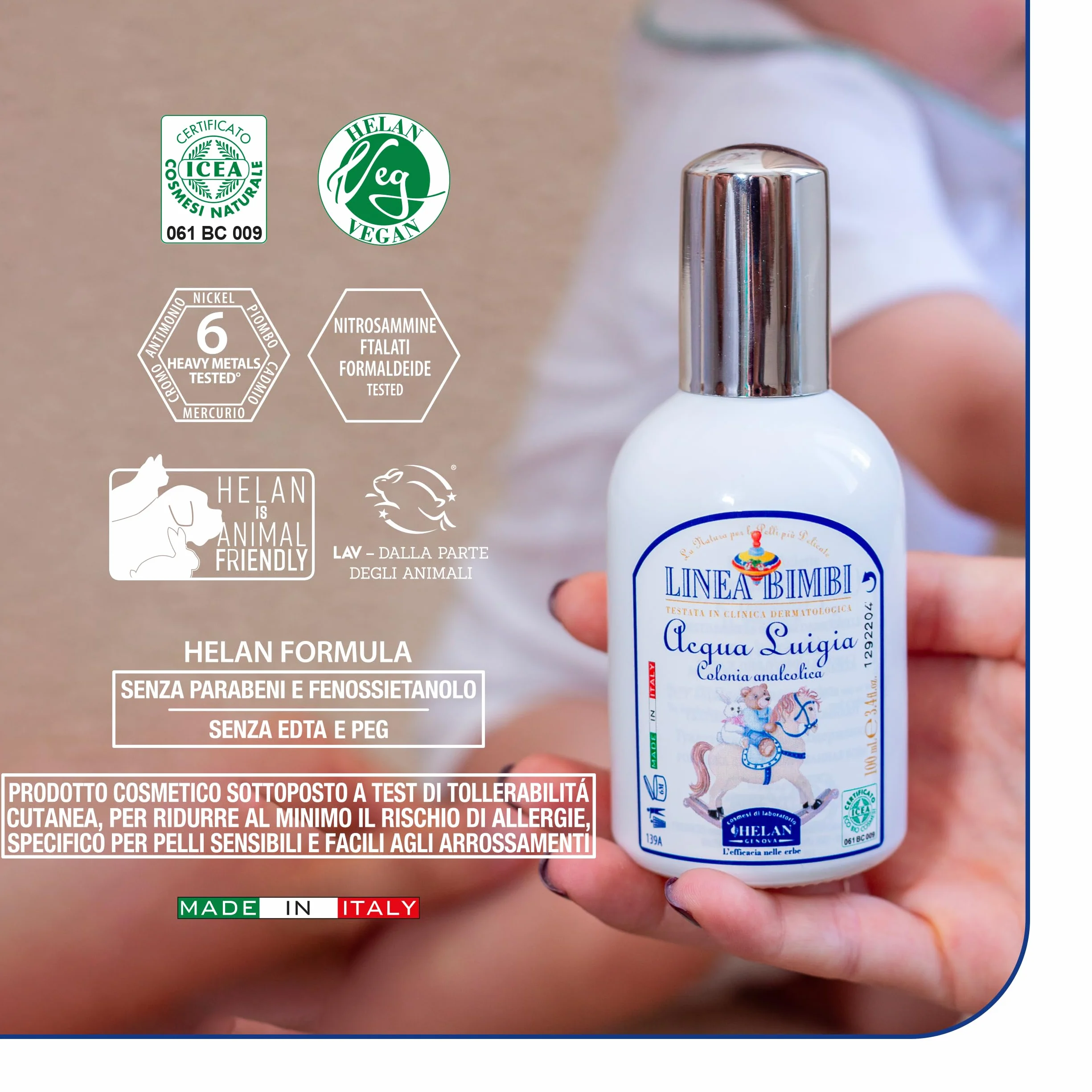 Helan Linea Bimbi Bio Acqua di Colonia Neonato Bambino Vaporizzatore Spray 100 ml