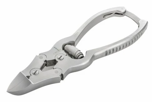 Remos - Tronchesina per unghie dei piedi con meccanismo a molla in acciaio inox - 16 cm