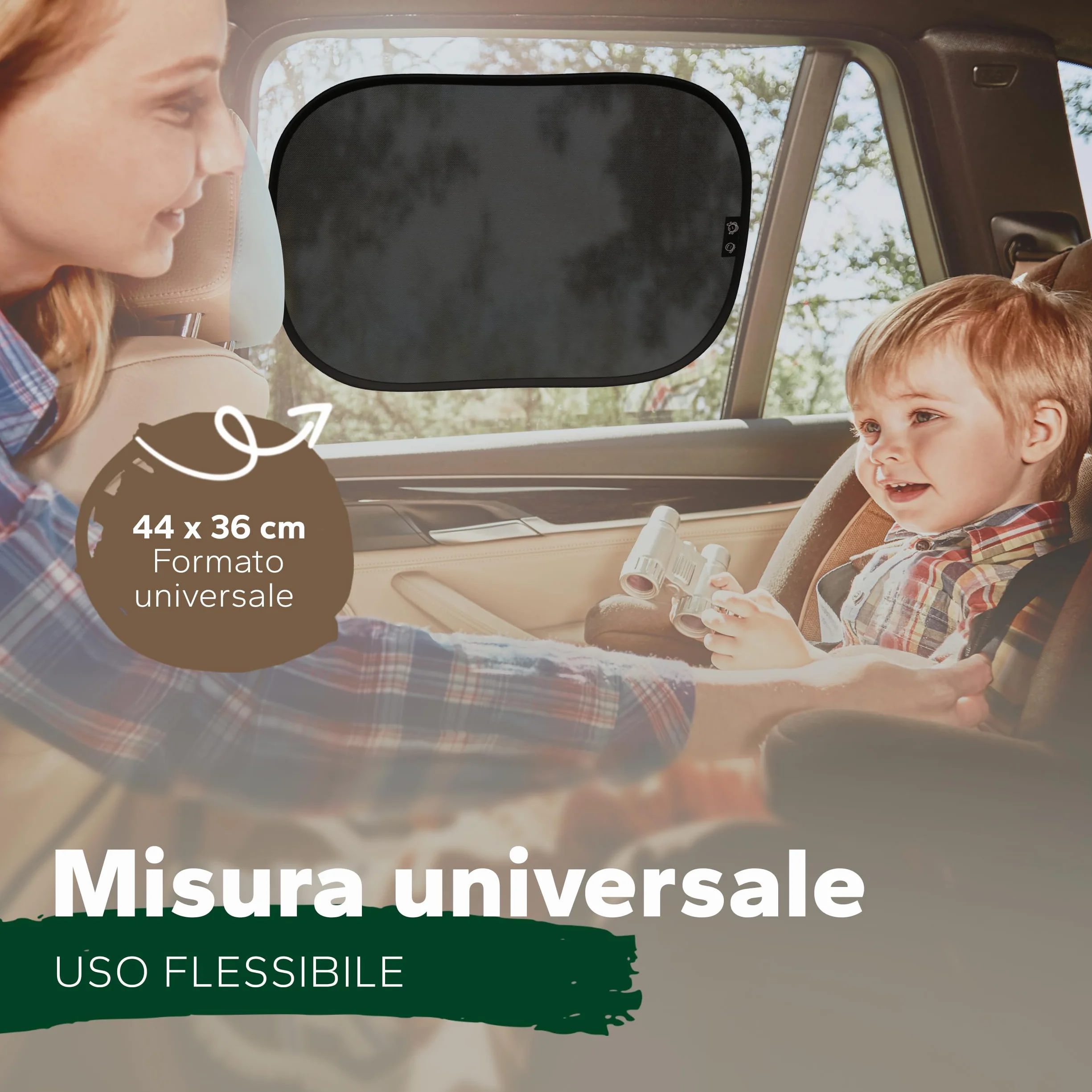 Parasole per Bambini UPF50+ Protezione UV Certificata DEKRA GSM 105 Autoadesivo