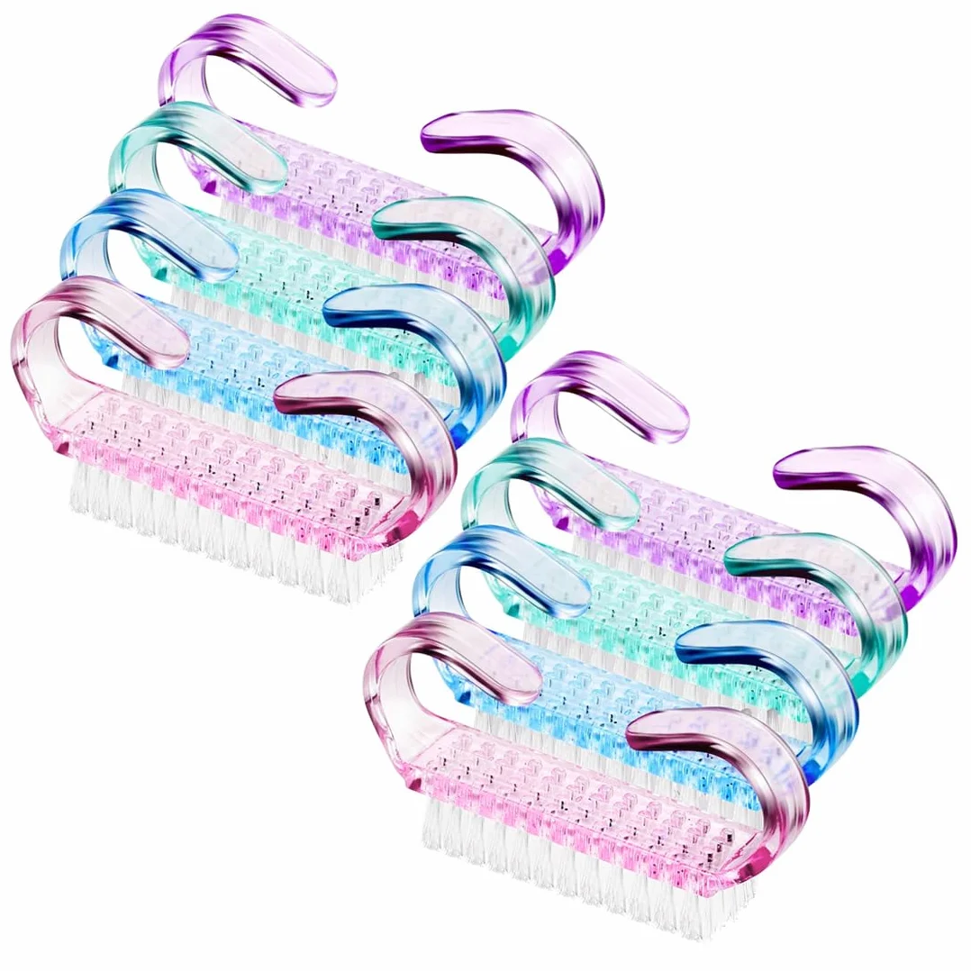 Spazzola Per Unghie, 8 Pezzi, Spazzolino Unghie Mani, Spazzola Per La Pulizia, Manico In Plastica, Per Pulizia Delle Unghie E Manicure