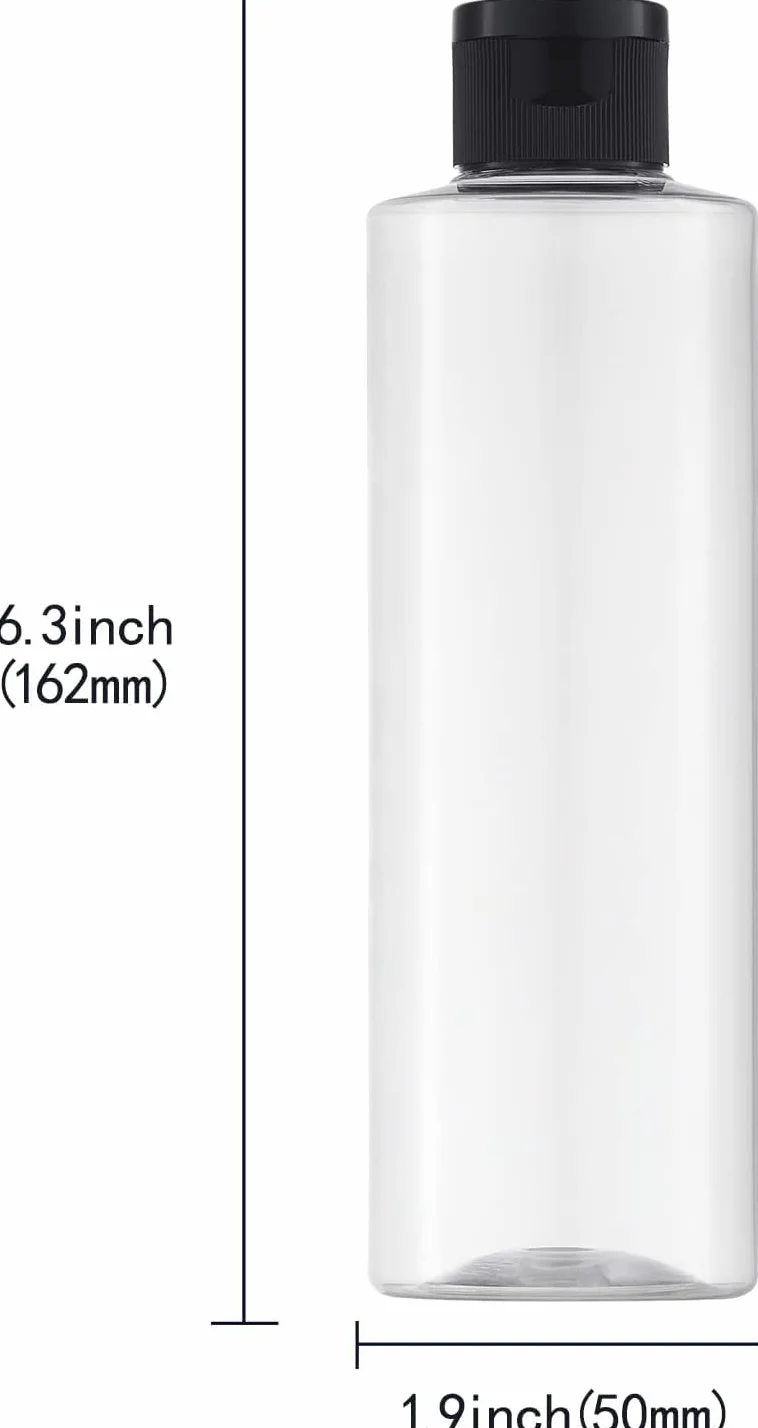 Toureal 250ML Bottiglie Vuoto da Viaggio con Tappo Flip Top (4 Pezz) Flaconi per Cosmetici (Trasparente)
