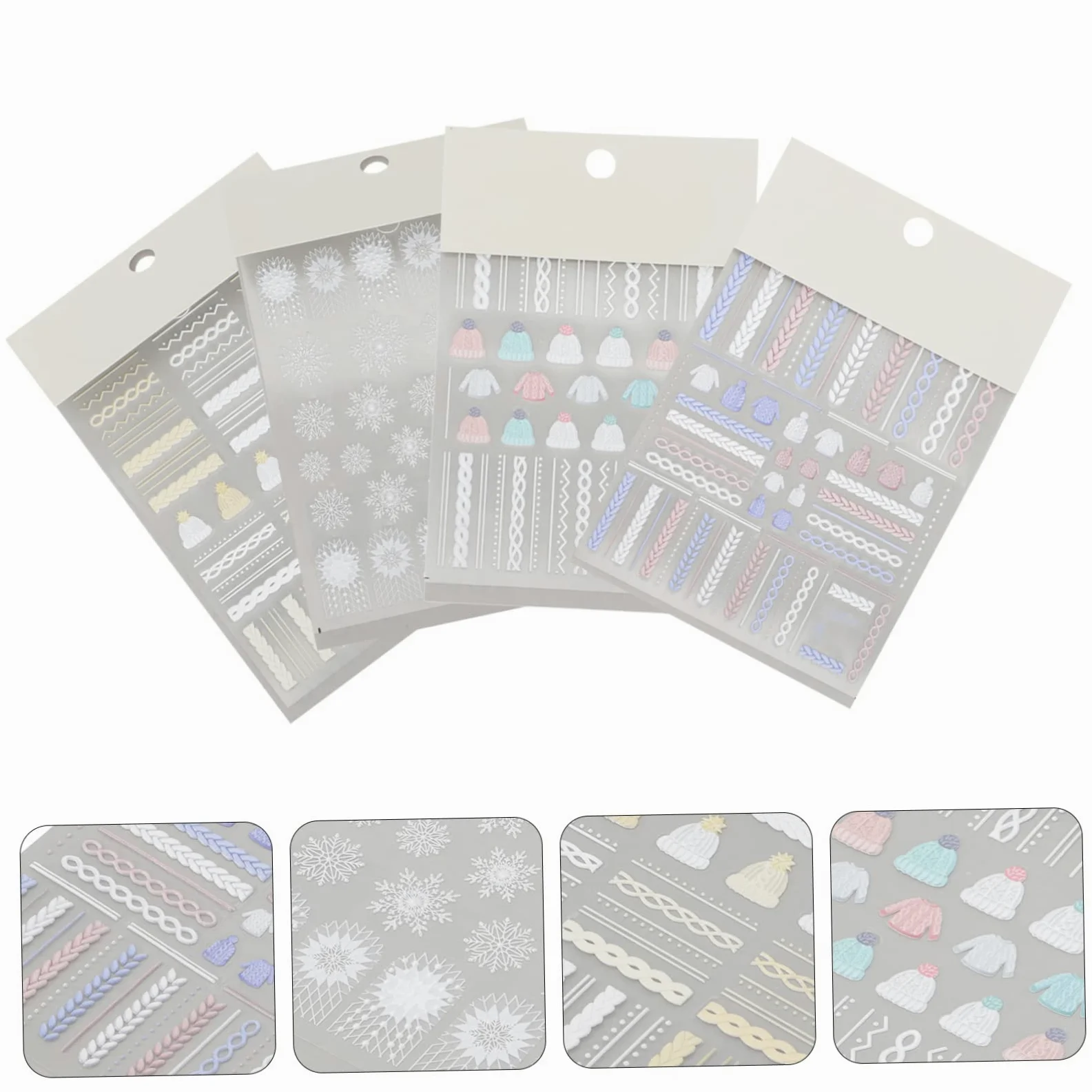 Healvian 12sets Adesivi Unghie Natalizi Con Motivi Di Maglione e Fiocchi Di Decorazioni Per Nail Art Perfetti Per Donne e Ragazze Stile Unico e Creativo Materiale Resistente e Alta
