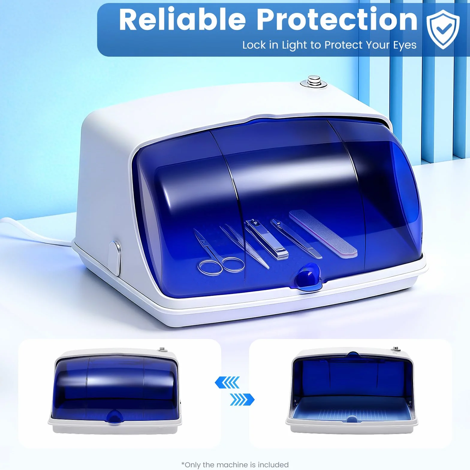 Sterilizzatore UV 5 W per utensili per unghie – Armadietto disinfettante portatile con lampada UV e timer, sterilizzatore per strumenti, manicure pedicure, ideale per saloni di unghie, parrucchiere e