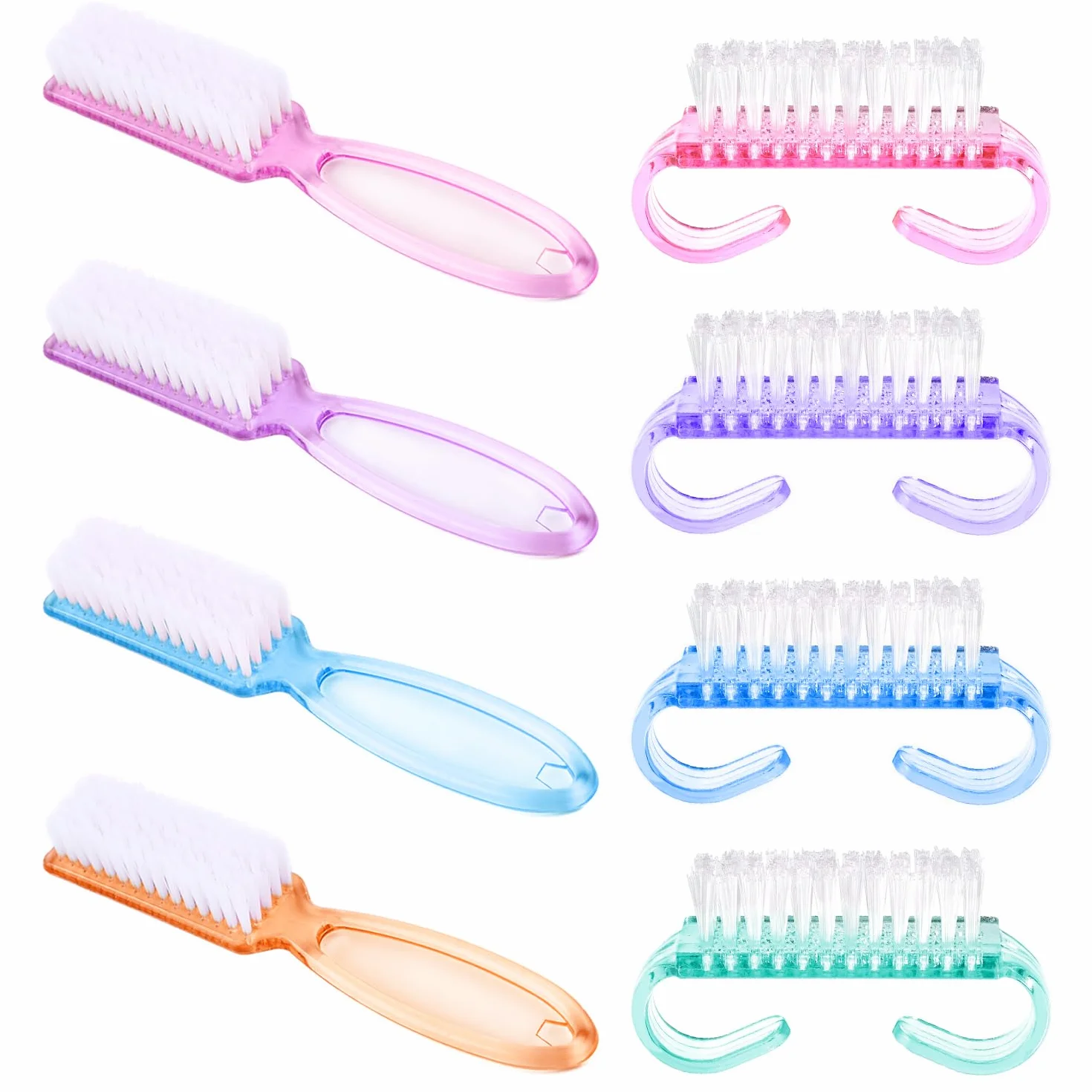 8 Pezzi Spazzola per Unghie, Spazzola per Pulizia Delle Unghie, Spazzola per Unghie con Manico, Lavaggio di Mani Spazzolino, Pulitore per Pedicure, per Unghie, Giardino, Casa, Uso in Salone