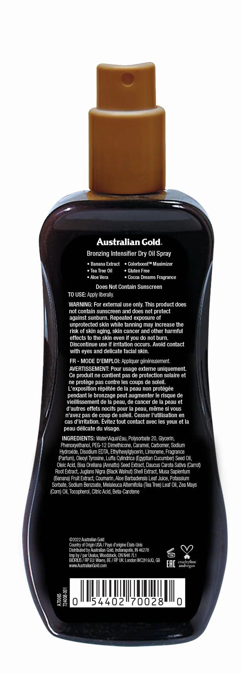 Australian Gold Olio Secco Intensificatore Solare 237 ml