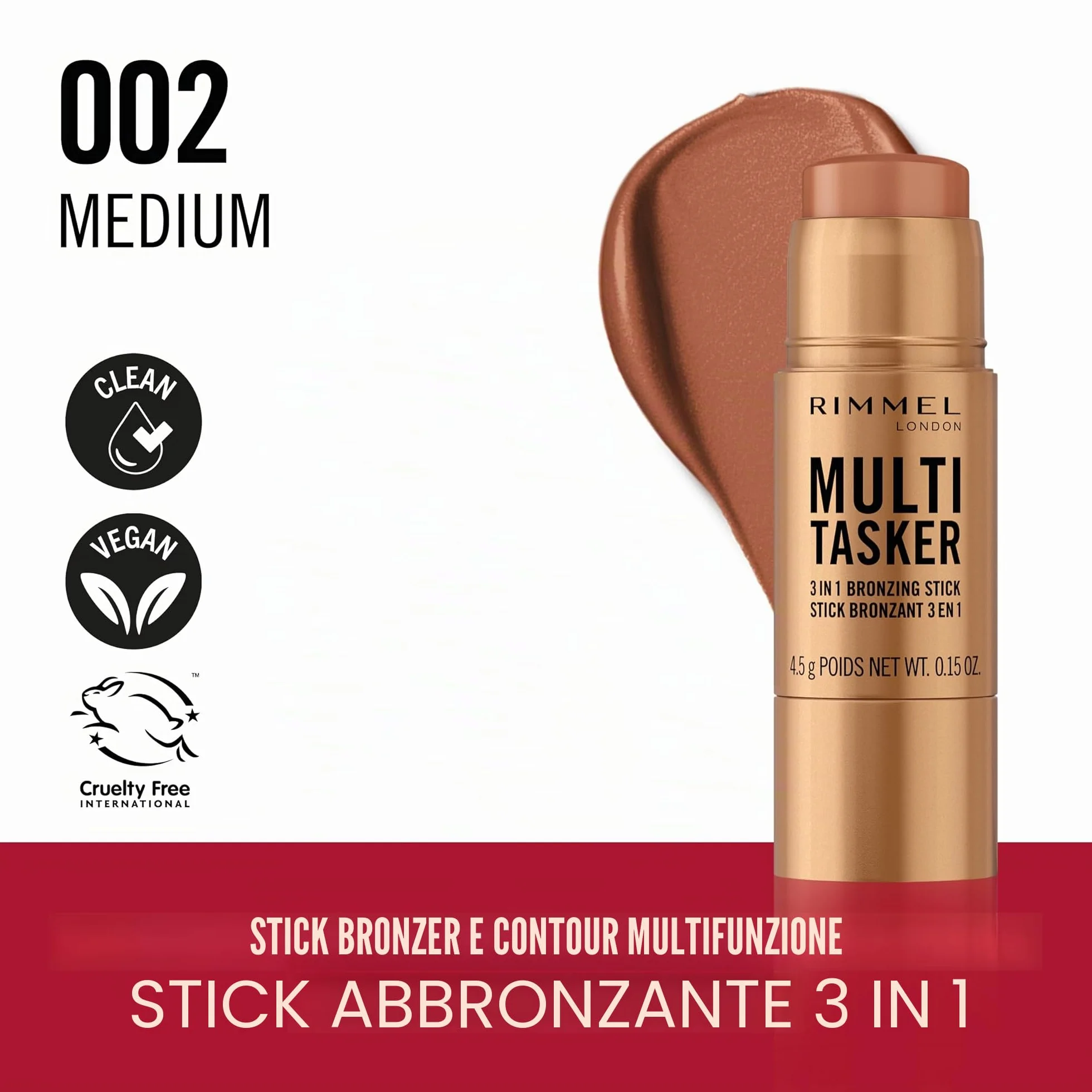 Rimmel Multitasker Bronzing Stick Medium 002 4,5 g