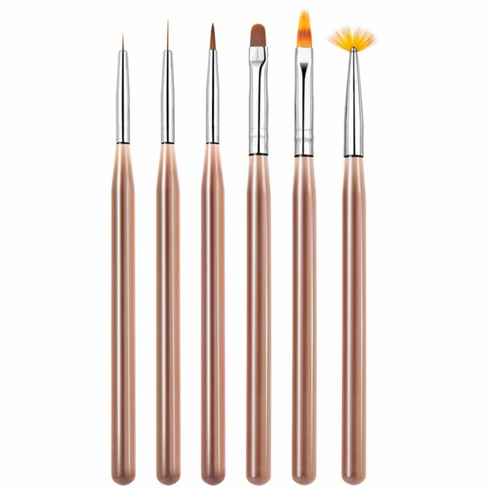 Pennelli per Pittura ad Olio, 6 Pezzi/Set Nail Art Carving Gel Extension Builder Pennello per Pittura Nail Liner Pen Strumenti per Sfumature (Rosso 15 cm)