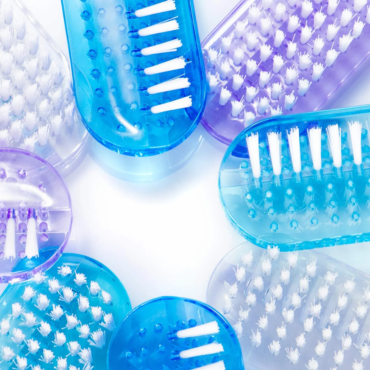 COM-FOUR® Spazzola per il lavaggio delle mani 8 pezzi - Spazzole per unghie colori vivaci