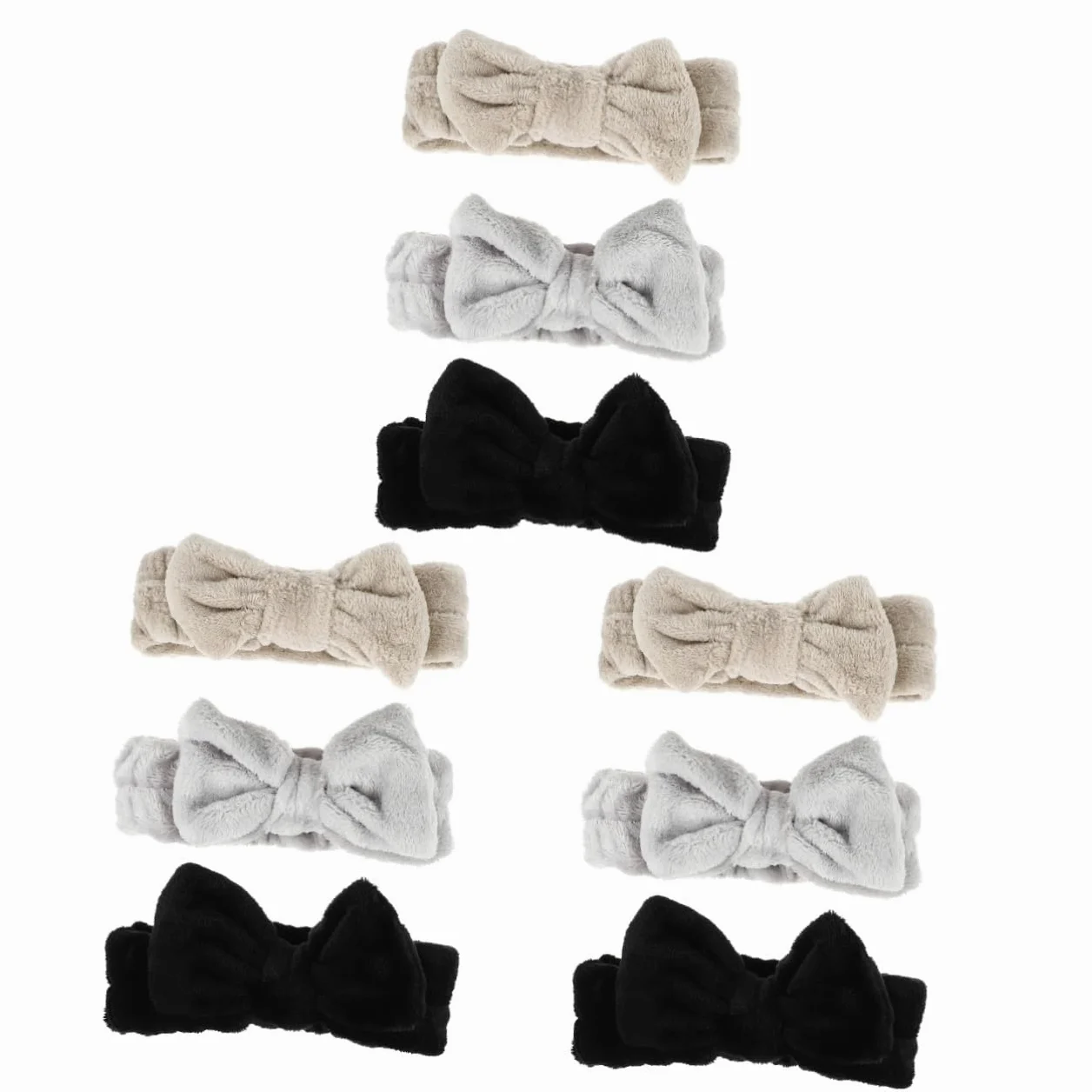 FRCOLOR 3 Set Di Fasce Per Il Trucco Soffici Con Fiocco Per Elastici Da Donna Fascia Per Il Lavaggio Del Viso Fascia Con Fiocco Fascia Elastica Per Uso Spa 3 Pezzi*3