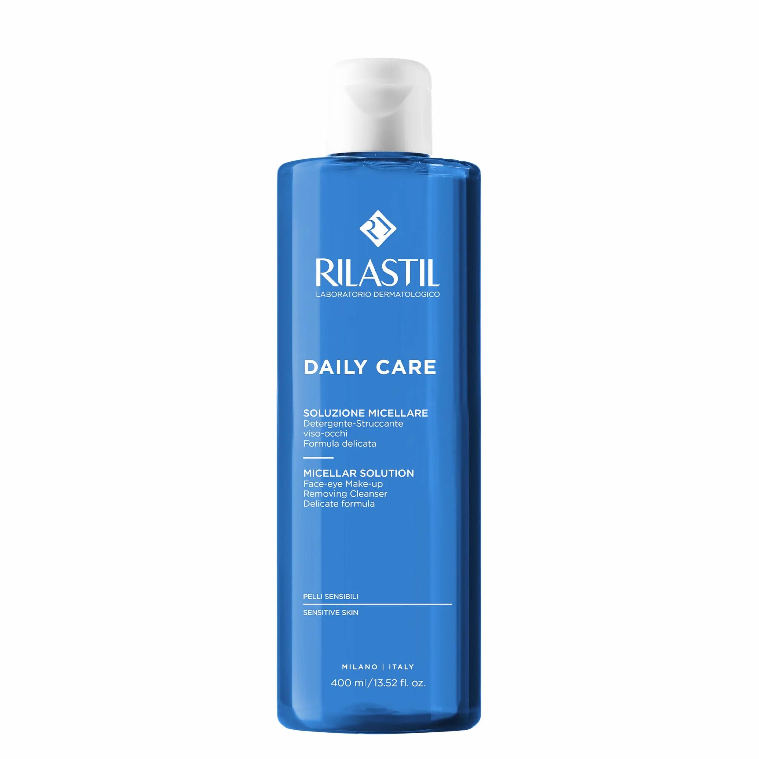 Rilastil Daily Care Soluzione Micellare Lenitiva, Detergente Struccante Viso Occhi senza Risciacquo per Pelli Sensibili e Reattive, Confezione da 400 ml
