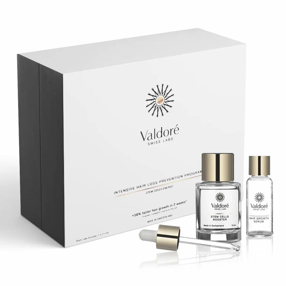 Programma Intensivo Anti-Caduta Capelli - Cura di Ricrescita Capelli Uomo e Donna - 15ml Booster Cell Staminali, 7x 8ml Siero Crescita Capelli, Estratti di Cellule Staminali Vegetali, Biotina
