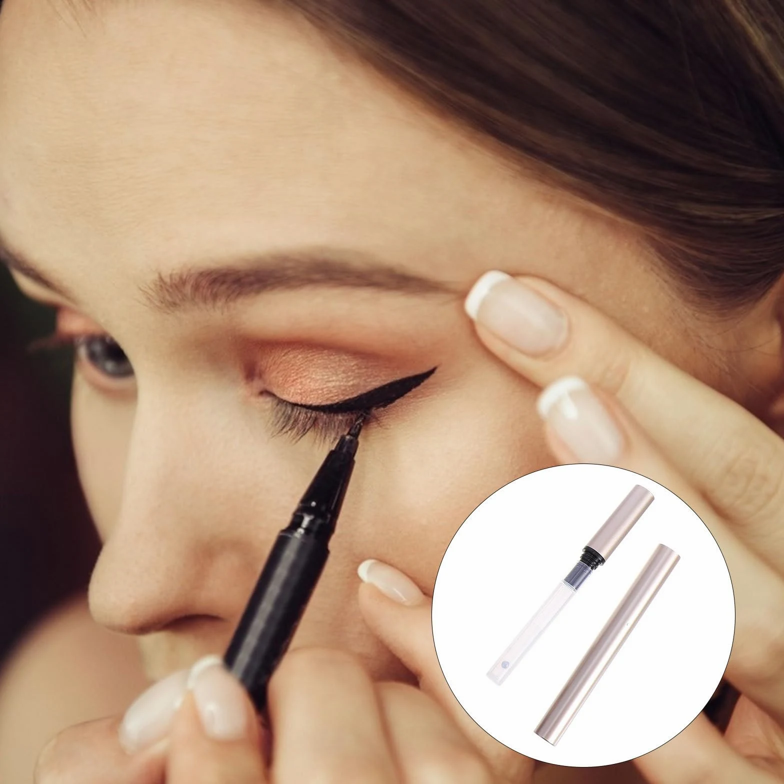 Tubo Vuoto per Eyeliner 1ml in Plastico Oro, 5 Pezzi | Refillable, Leggero e Portatile, per Negozi Cosmetici e Mercati, Adatto anche Olio Unghie