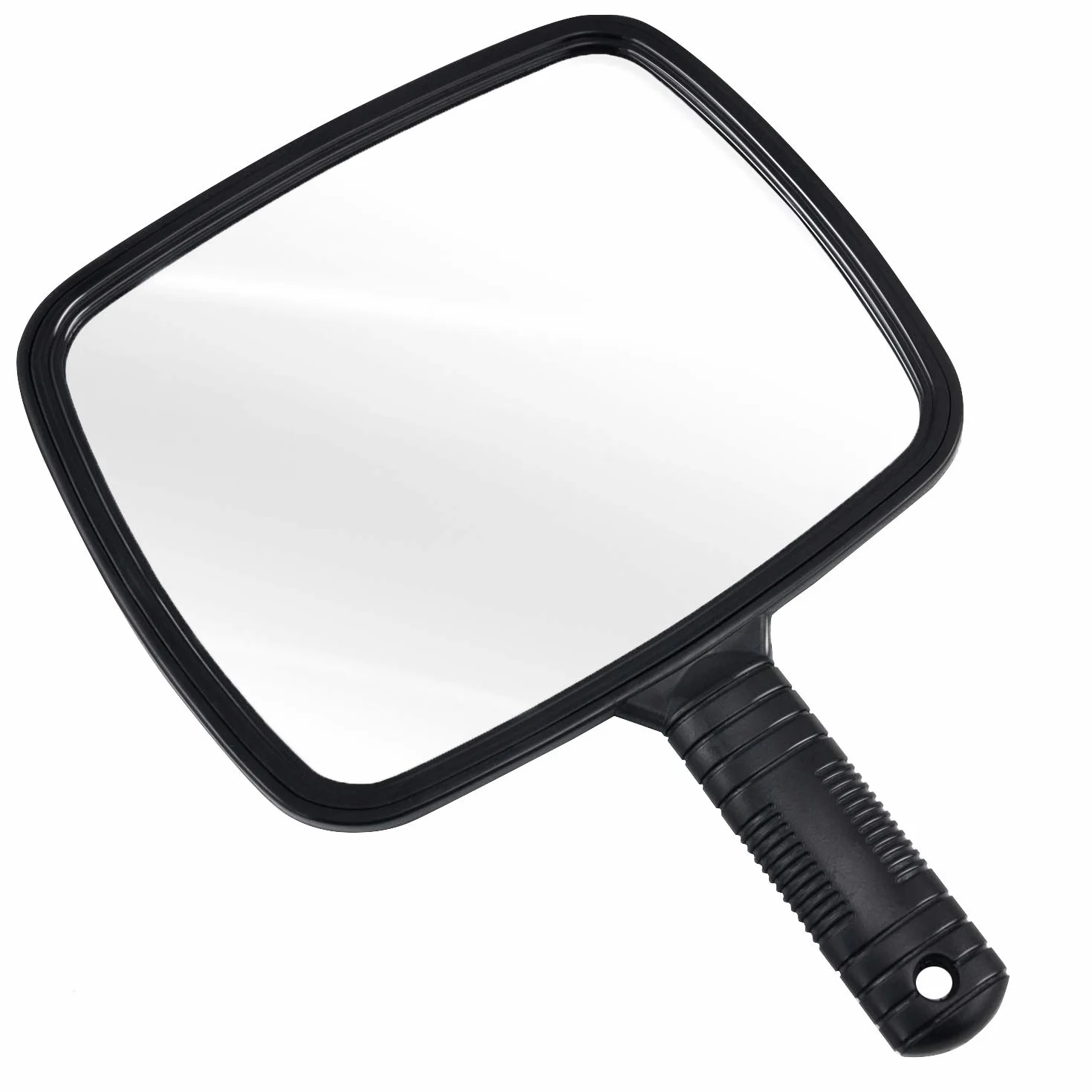 TRIXES Specchio Portatile Professionale per Salone Parrucchiere Barbiere con Manico - Specchio Trucco Portatile Grande e Comodo - Specchietto Dentista - Nero