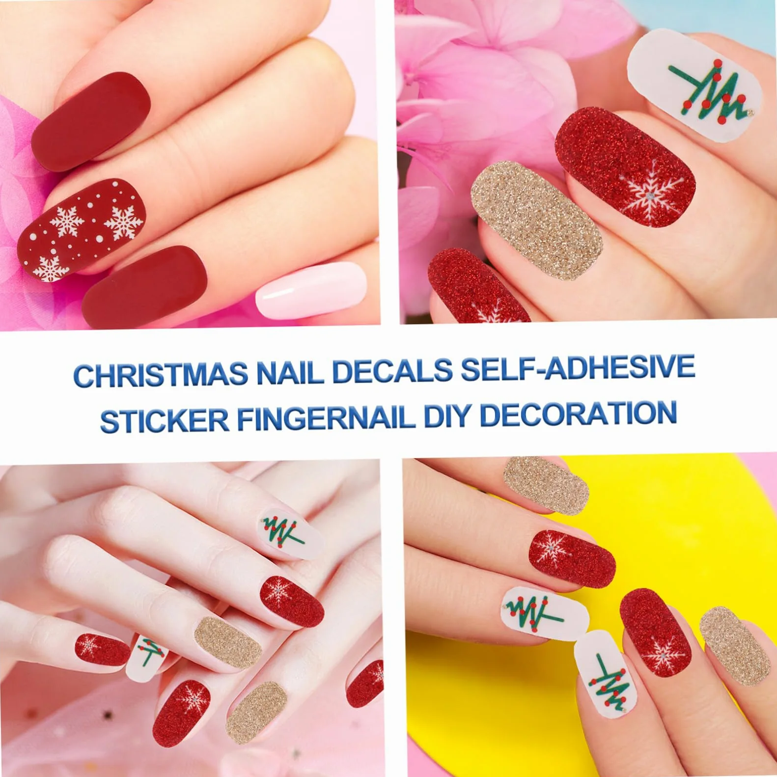 FRCOLOR 3 Set Adesivi Per Unghie Natalizie Adesivi Fai Da Te Per Unghie Natalizie Fai Da Te Per ie ie Per Nail Art ie Per ie 10 fogli*3