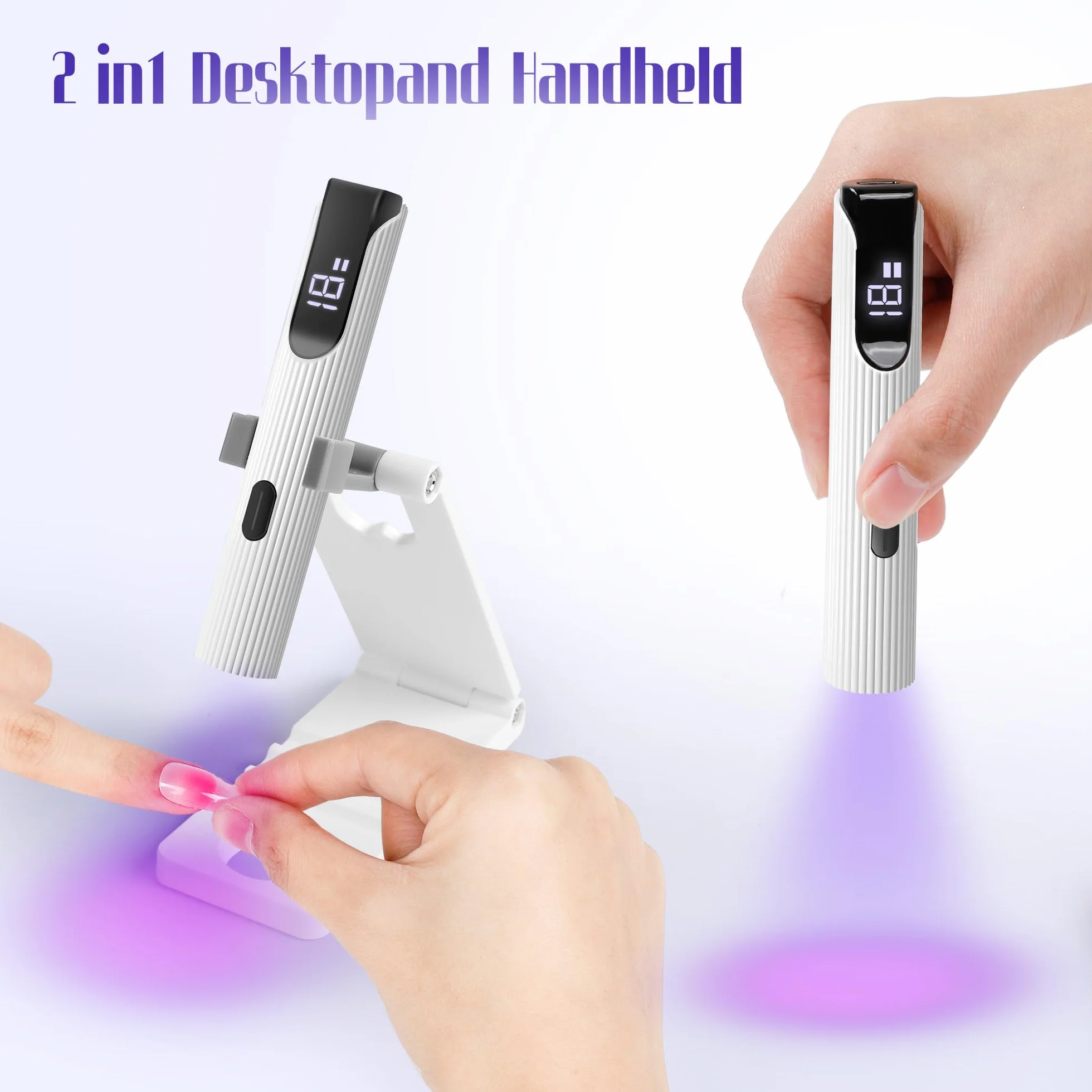 Romon Mini Lampada UV LED Unghie 3W USB Ricaricabile Portatile con Timer 20/60s per Asciugatura Gel Salone Casa Bianco