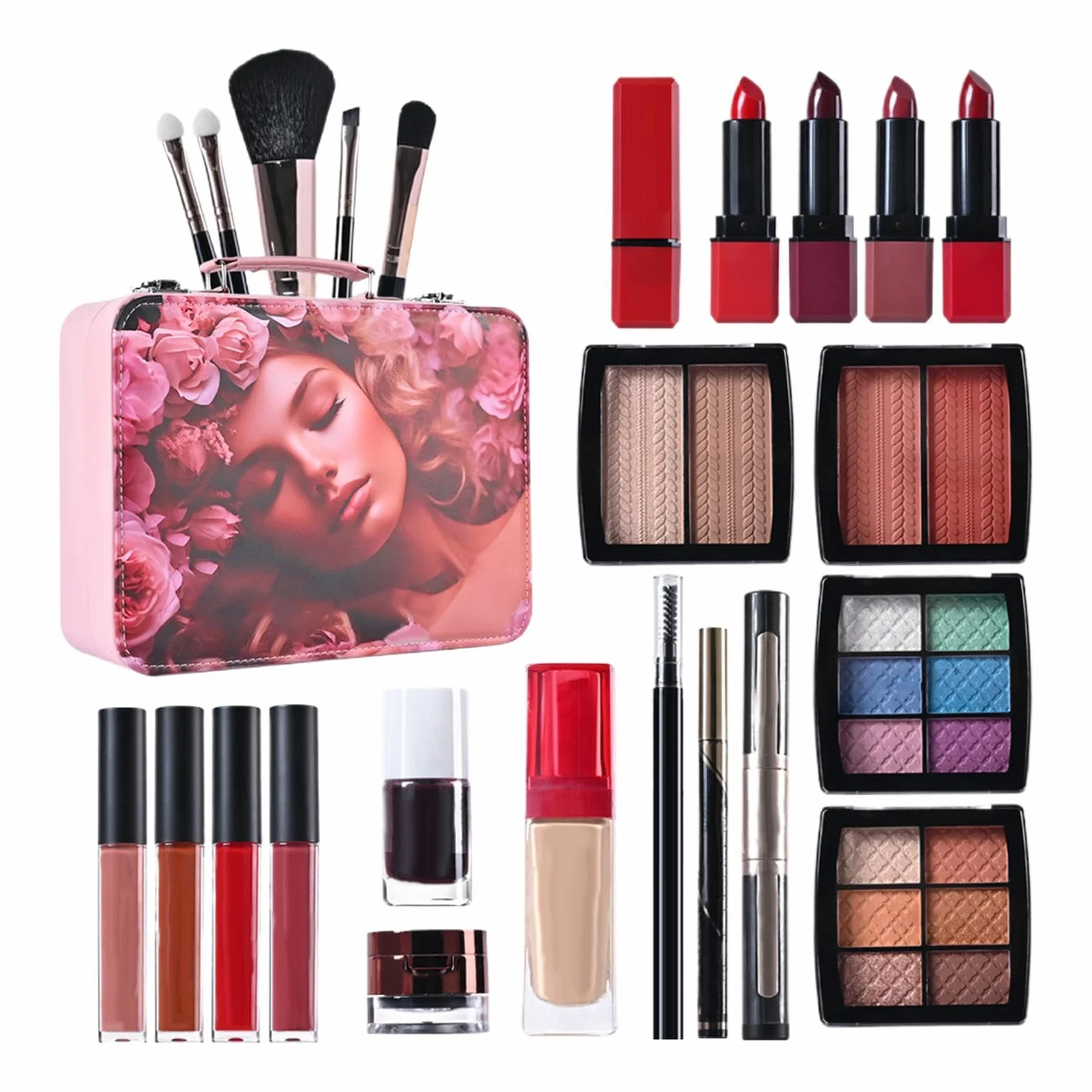 Kit Di Trucco Per Le Ragazze Rossetto Impermeabile Cosmetico | Set Di Trucco Portatile Per I Principianti Per Il Makeup Ragazze Adolescenti Donna Madre Nonna Compleanno E Performance Sul