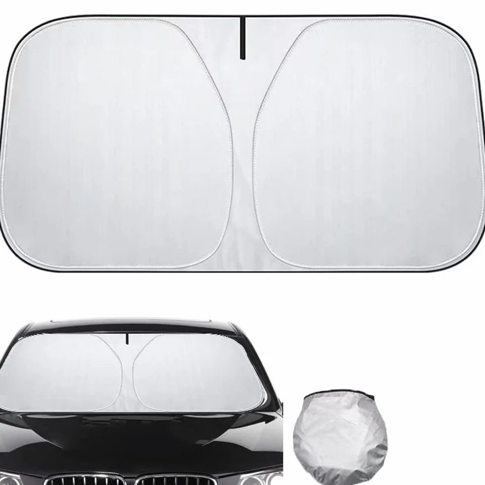 Parasole per Parabrezza Anteriore Auto Protezione UV Visiera Pieghevole Argento 140x70 cm