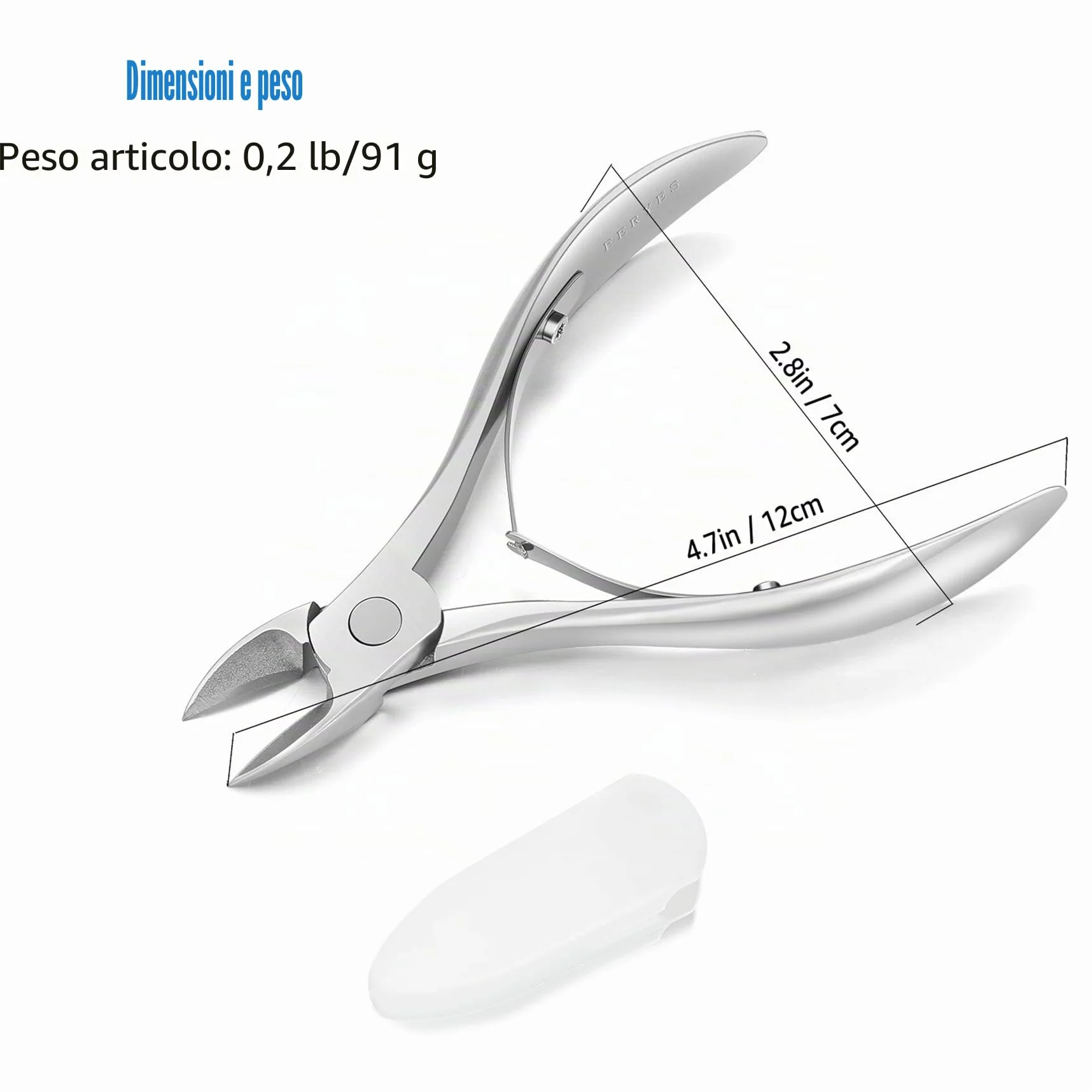FERYES Tagliaunghie per Unghie Spesse, Funghi o Unghie Incarnite - Heavy Duty 4R13 in Acciaio inox -Tronchesino per Unghia Ingrossate per Uomini,Donne, Anziani, Adulti,FL-N200, Argento