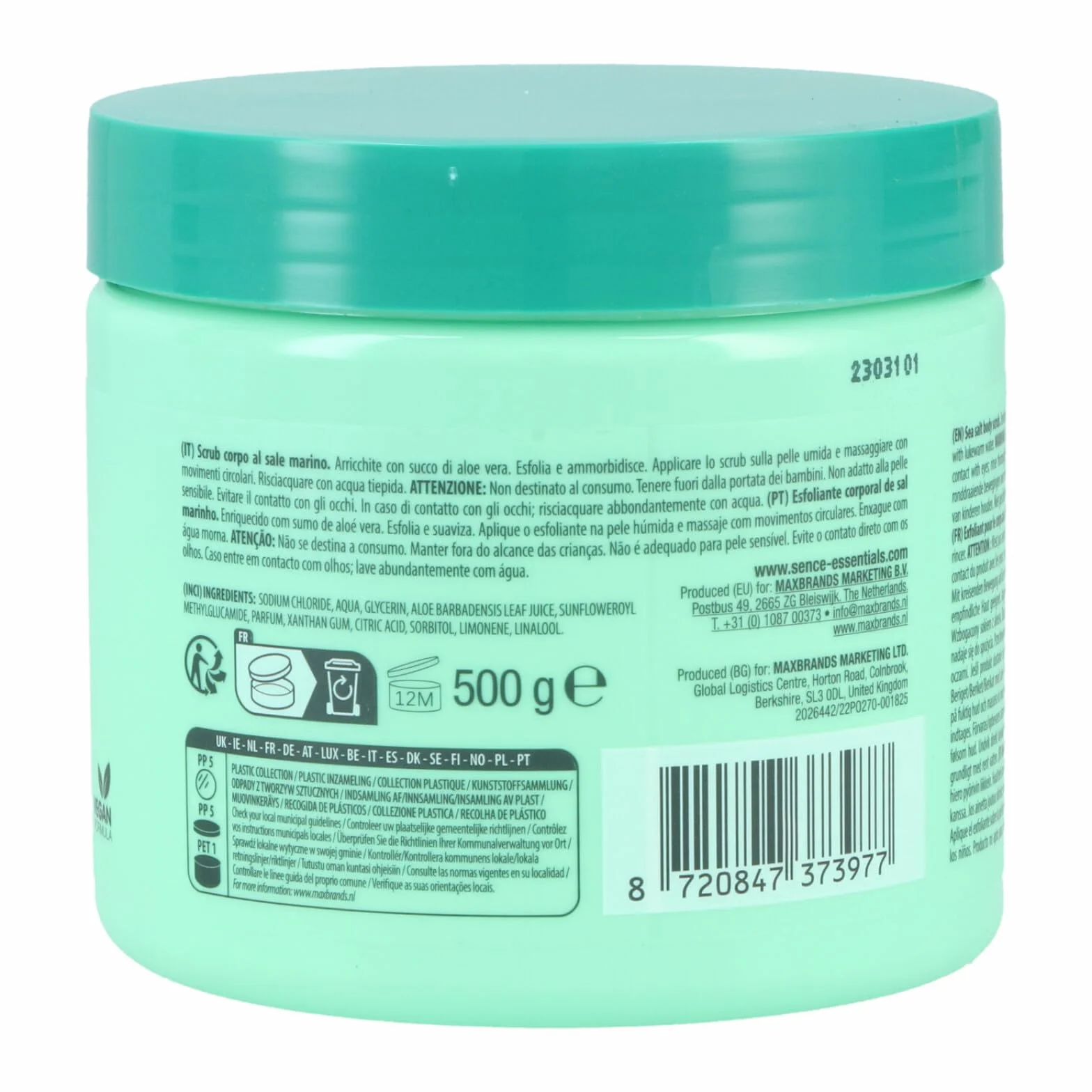 SENCE SCRUB CORPO 500 GR. SEA SALT ALOE VERA VASO