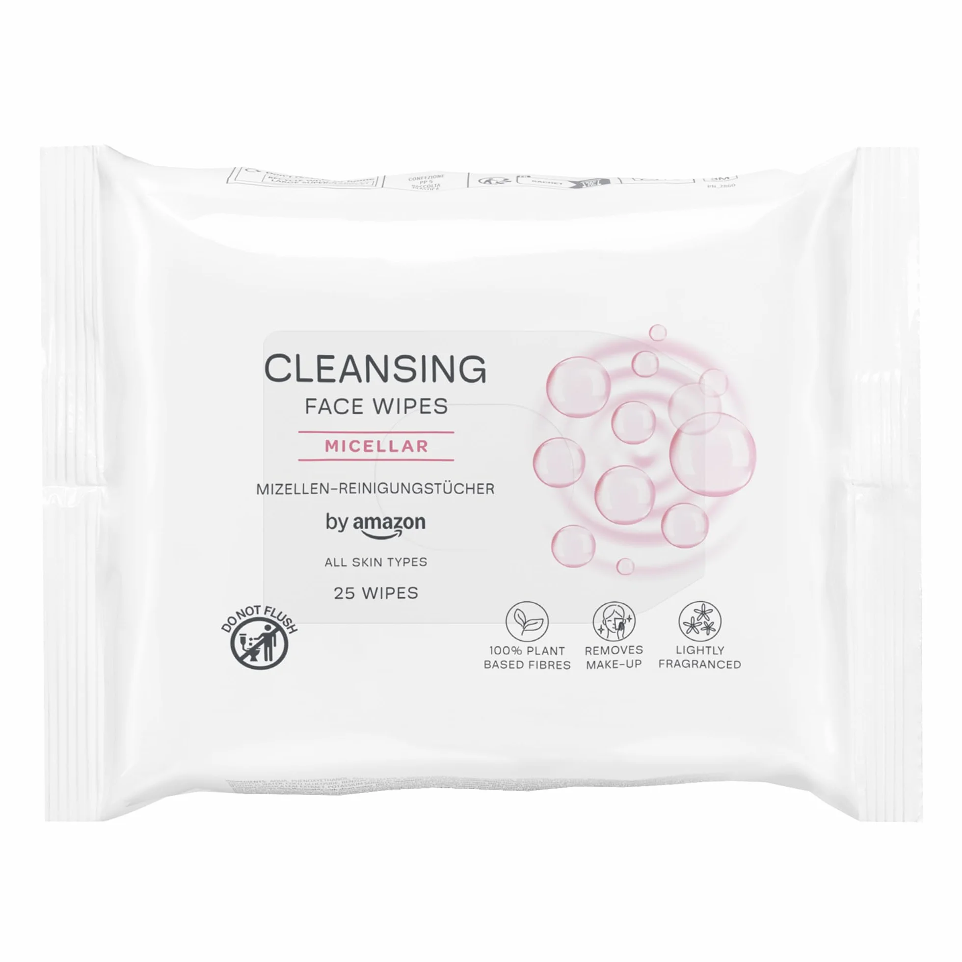 by Amazon Toallitas de limpieza facial con micelar, 25 toallitas | desmaquillantes