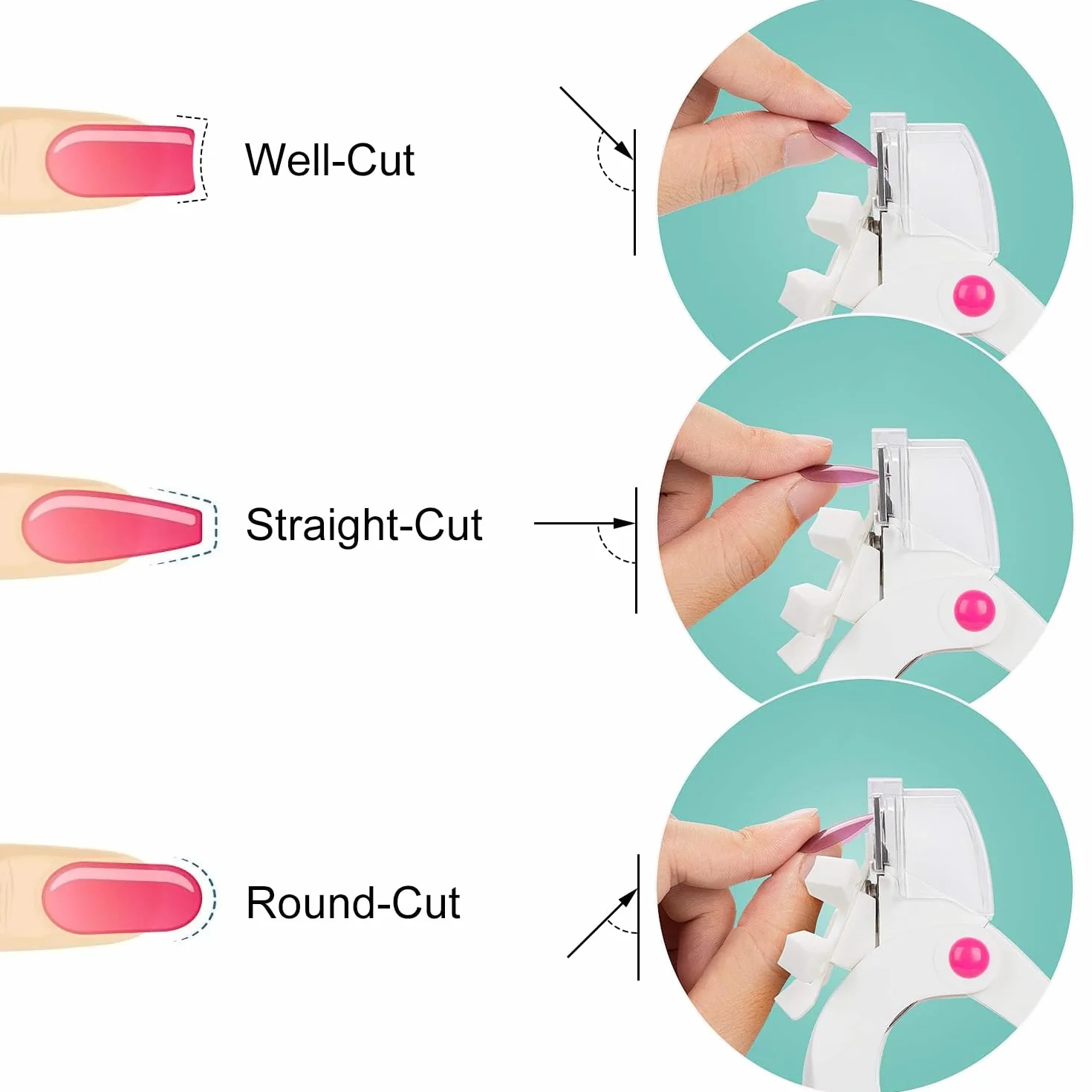 Tagliaunghie Professionale in Acciaio Inossidabile per Unghie Finte in Gel con Lame Removibili