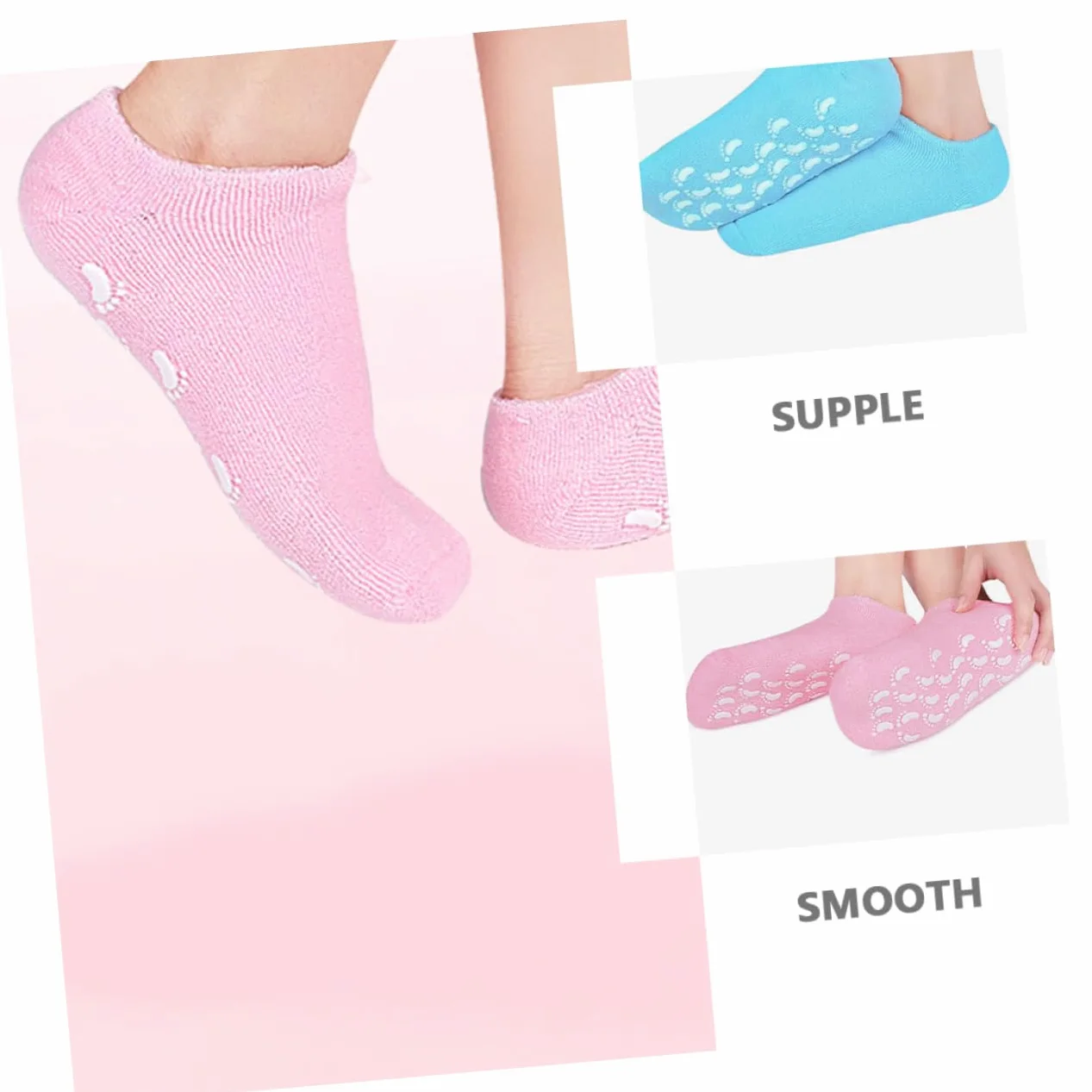 Calzini Idratanti per Piedi Spa 3 Paia in Cotone e Gels | Riutilizzabili, per Salone e Casa, Protezione Contro Secchezza e Ruvidità