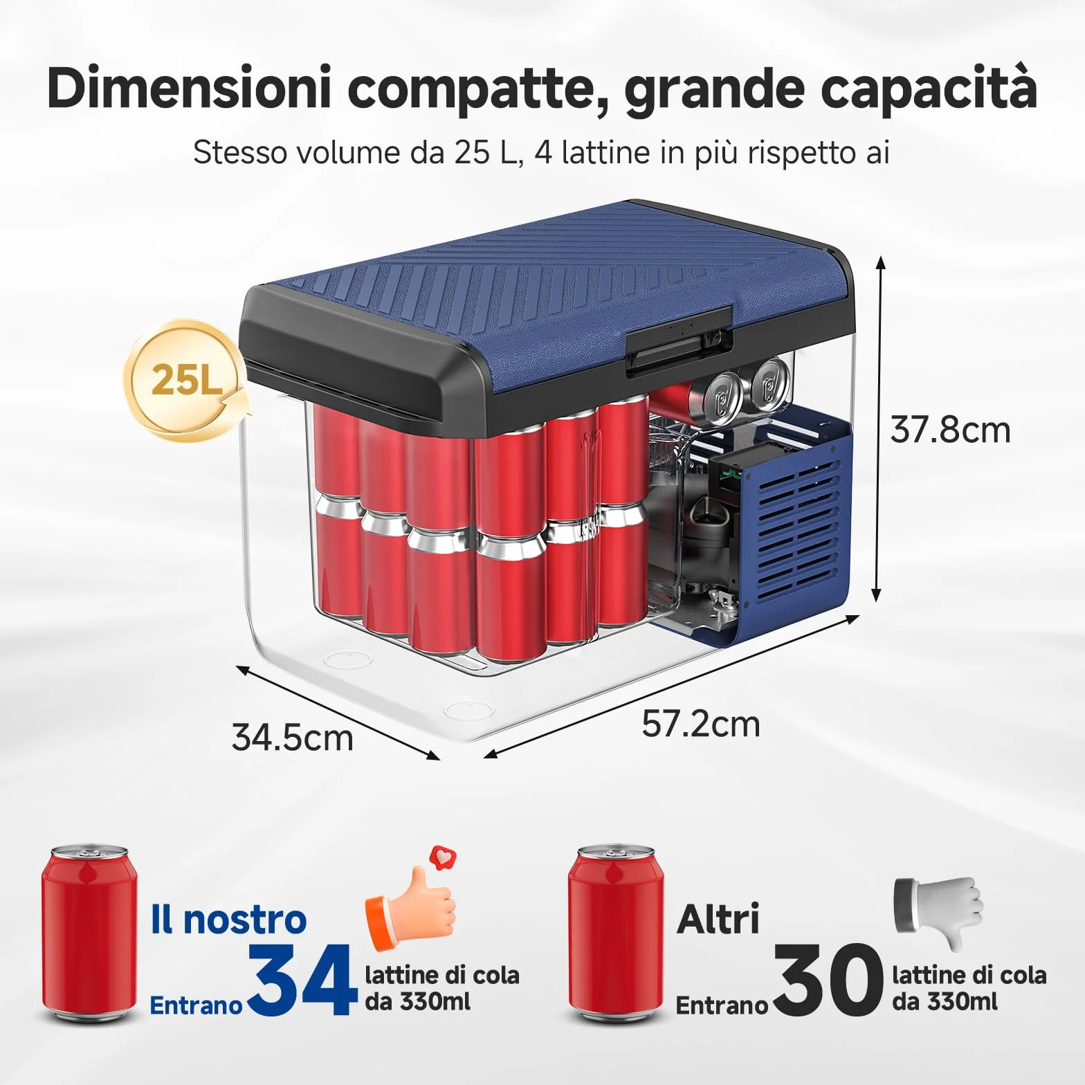 AAOBOSI Frigo Portatile 25L 12V/220V IPX4 Impermeabile -20°C a 20°C
