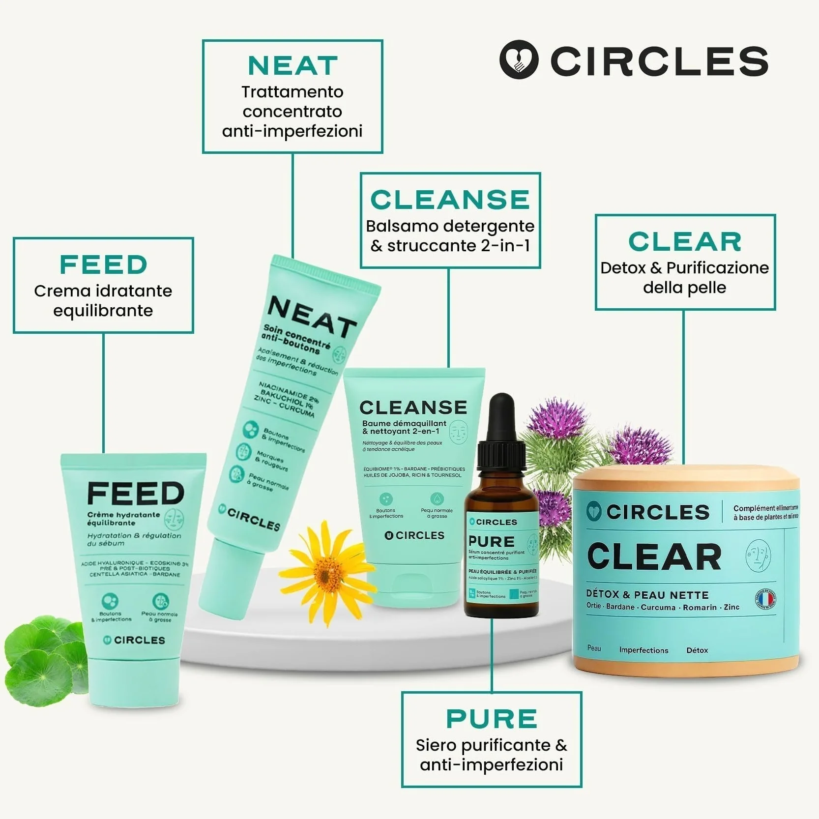 Circles CLEANSE Struccante e Detergente Viso Balsamo in Olio 100 ml