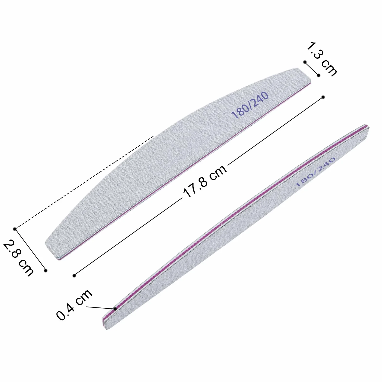 Lime per Unghie 180/240 16 Pezzi Lavabile a Doppia Faccia, Strumenti per Cura Unghie Bianco