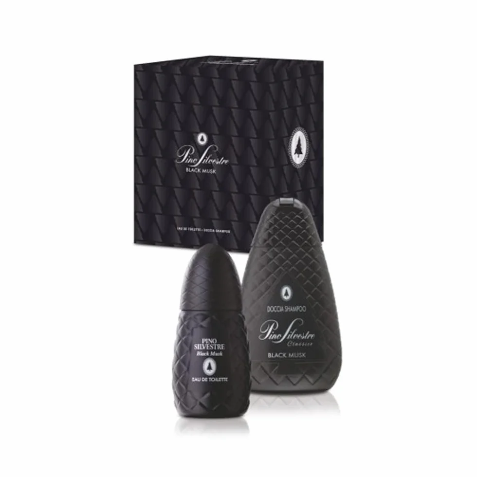 Pino Silvestre Black Musk Confezione Regalo Uomo Profumo Edt 75ml Doccia Shampoo 400ml
