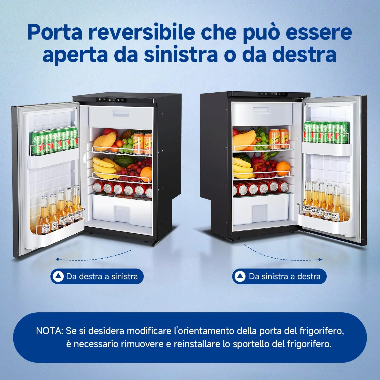 AAOBOSI Frigo Portatile 83L 12/24V DC -20°C a 20°C con APP e Luci LED per Campeggio Caravan Auto Camper