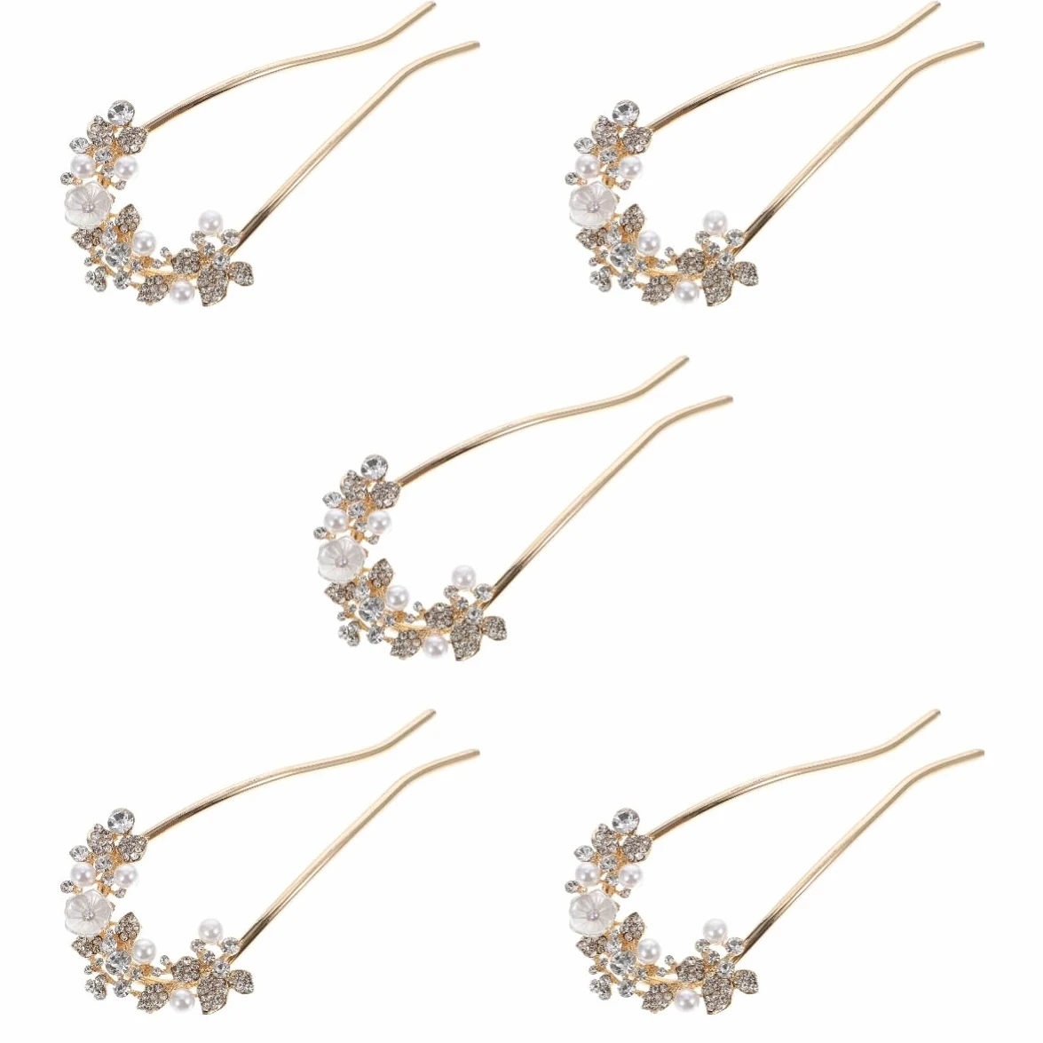 LALAFINA 5pezzi Fermaglio Per Strass e Perle Accessorio Elegante Per Donna Per Acconciature Chic e Occasioni Speciali Design Comfortevole e Non Scivoloso Per Sposa e Cerimonie