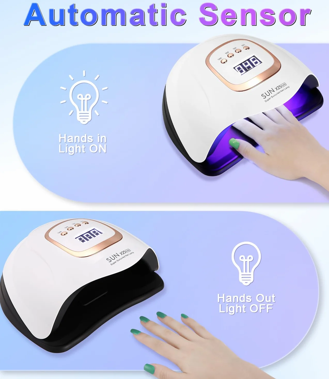 Zawaer Lampada UV LED 380W Display Digitale Sensore Automatico 81 Pezzi Strumenti Professionali Nail Art