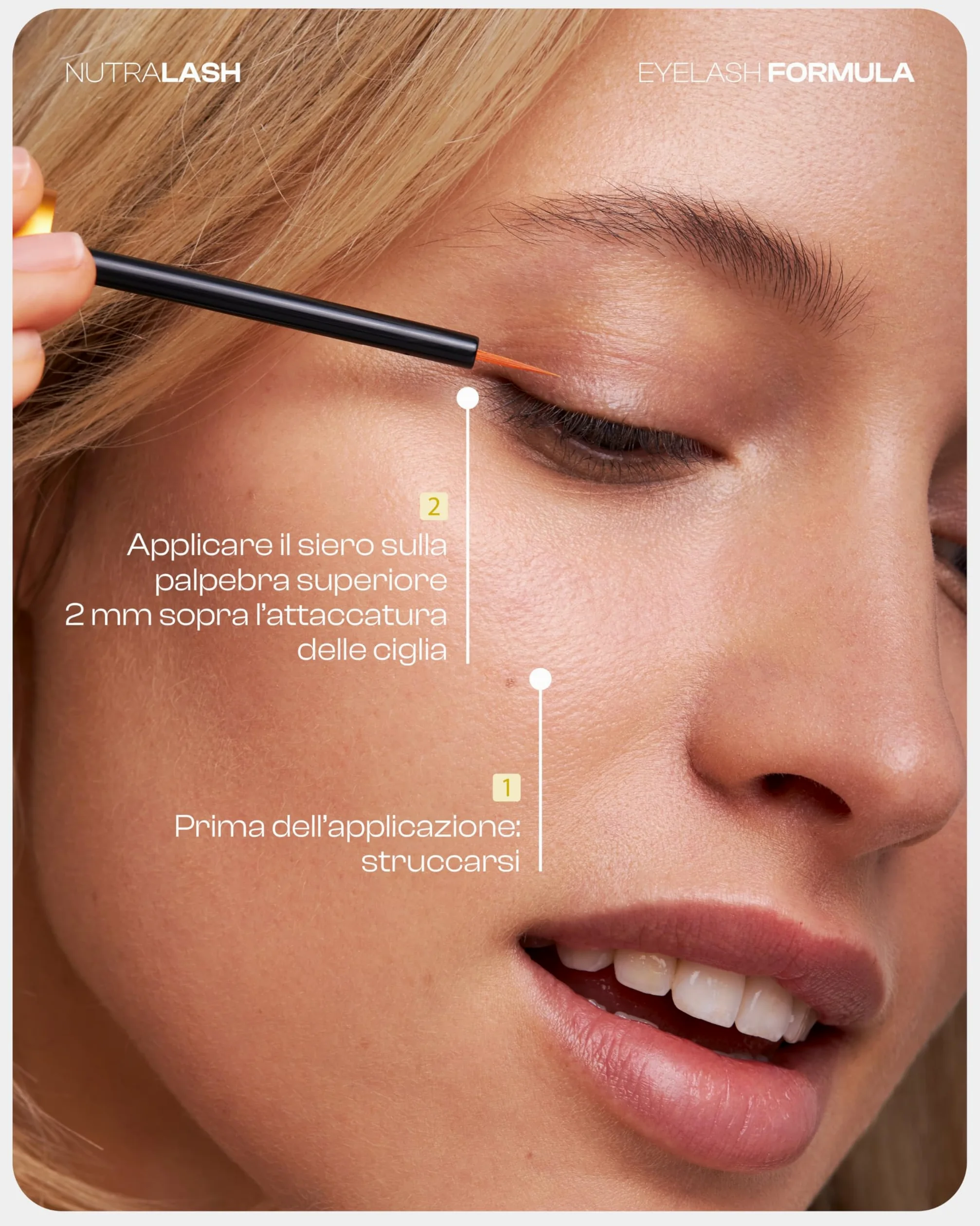Nutralash Formula Ciglia I Siero per Ciglia Lunghe in Sole 6-8 Settimane I Eyelash Serum I Siero per la Crescita delle Ciglia I Siero per Allungamento Ciglia I Prodotto in Germania I 3ml