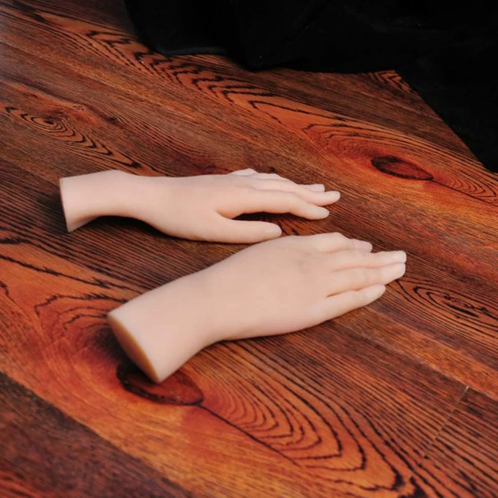Piedi o mani in silicone, mani morbide per pratica di nail art, modello di mano in silicone Manichino flessibile in silicone morbido Manichino per braccialetto ad anello e display per guanti, C due m