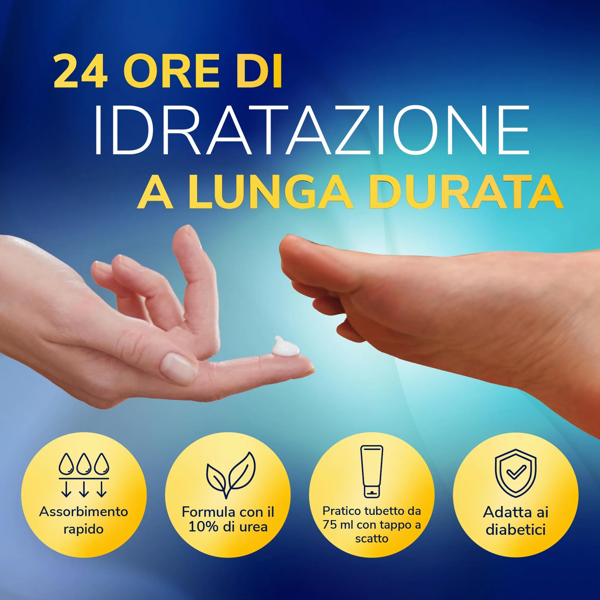 Dr. Scholl's Crema Hydration Boost, Crema Piedi Arricchita con Urea, Glicerina e Skin Conditioning Complex per Idratare la Pelle Secca Idratazione Profonda per Piedi più Morbidi e Lisci, 75ml