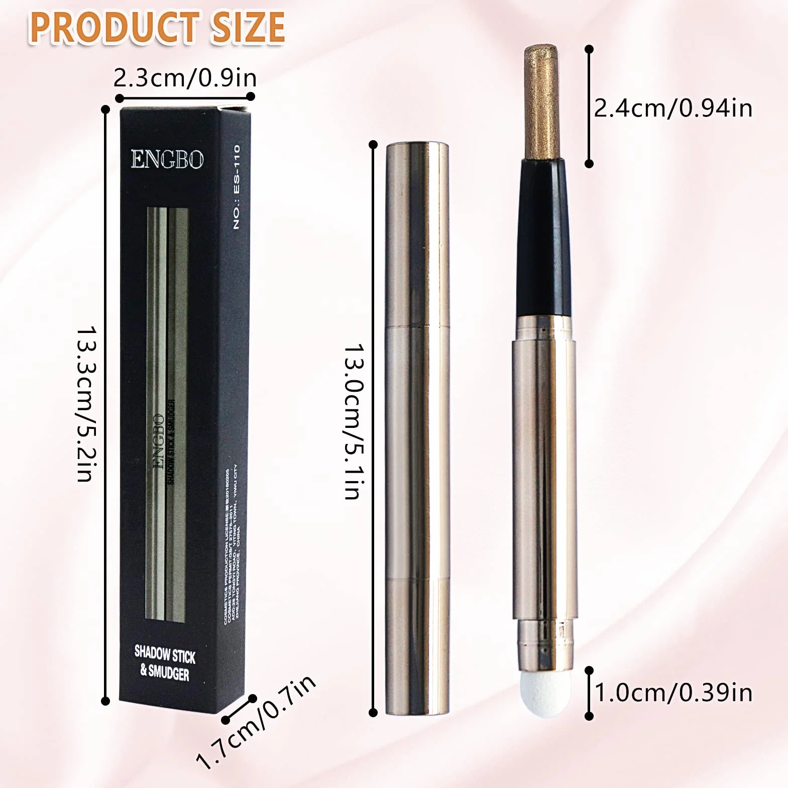 Miioto Set di 3 bastoncini per ombretto, penna e crayon, con pennello e stick per occhi luminosi, set impermeabile