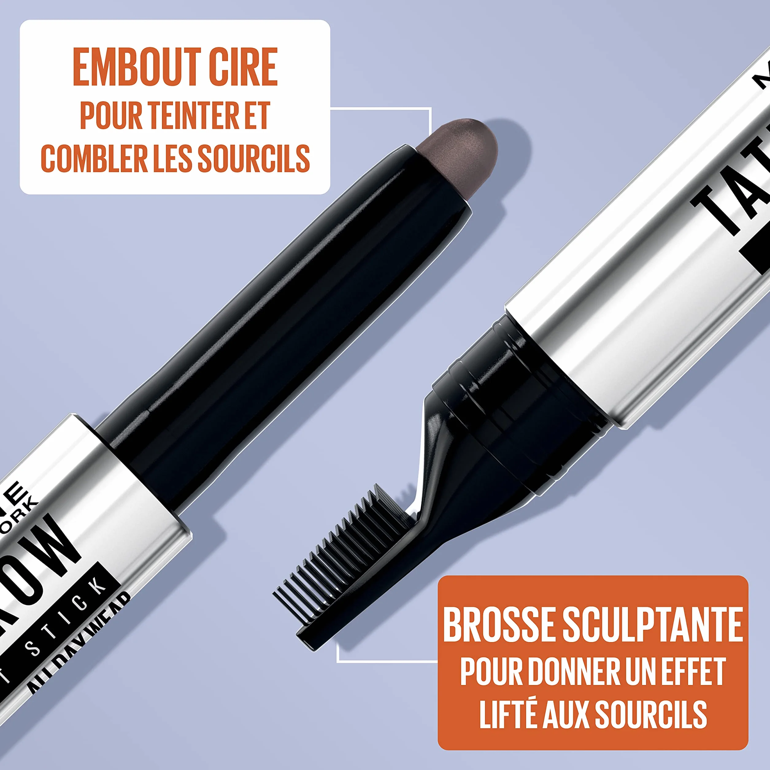 Maybelline New York Stick Sopracciglia Tattoo Brow Lift, Effetto Laminazione come da Salone fino a 24 H, Applicazione Facile e Veloce, Tonalità: 03 Marrone