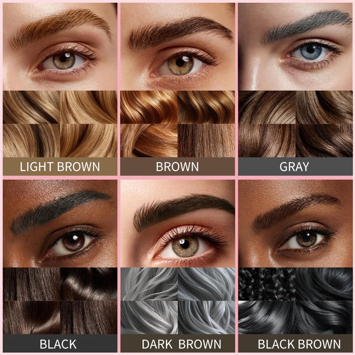 QIC Matita Sopracciglia Impermeabile No Transfer Lunga Durata 12H Microblading Cruelty-Free 06 Black Brown