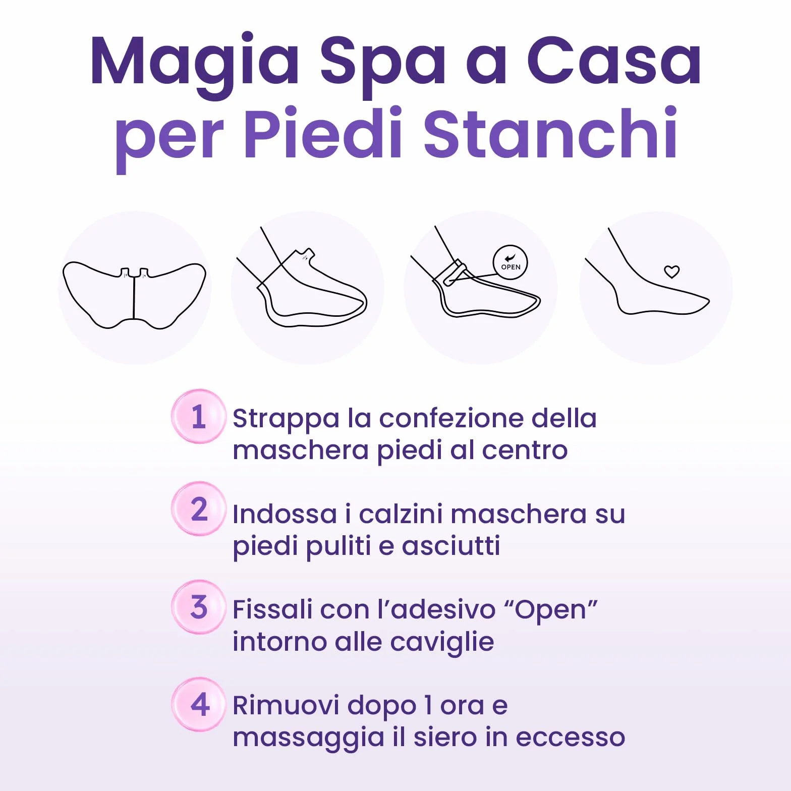 Maschera Piedi Esfoliante (6 Paia), Trattamento per Talloni Screpolati con Lavanda e Burro di Karité, Peeling Piedi Idratante per Uomo e Donna, Calzini Esfolianti Taglia Unica