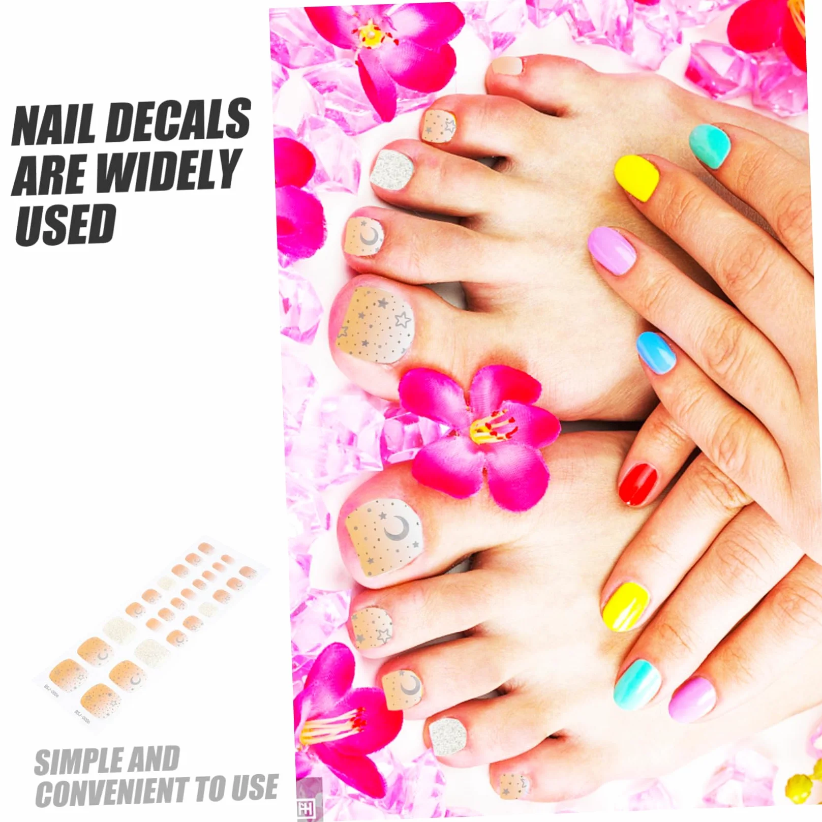 PACKOVE 3sets Sticker Unghie Gel Semi Polimerizzati Per Decorazione Adesivi Per Unghie Design Facile Applicazione e Rimozione Per e Ragazze Include e Bastoncino