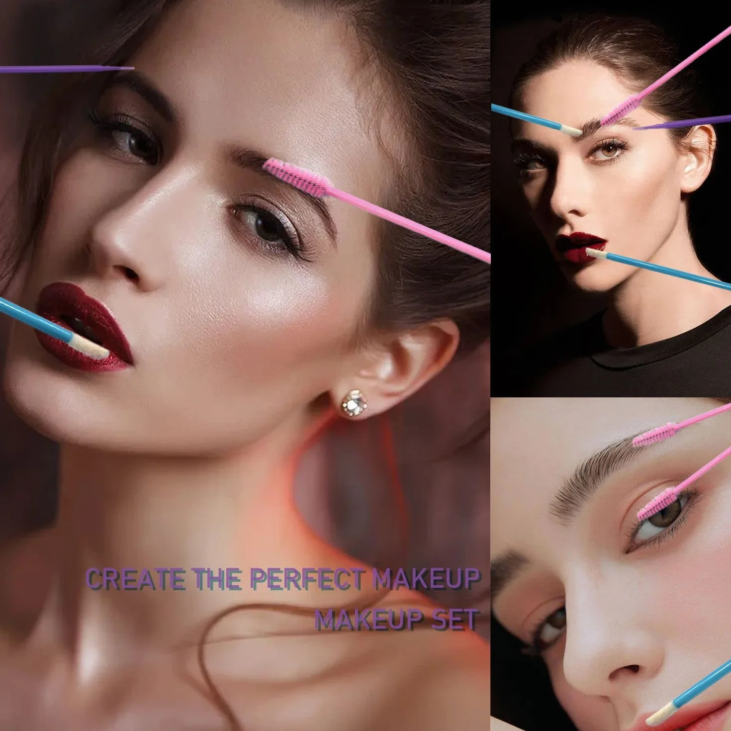 150 pezzi di bastoncini per mascara usa e getta, pennelli per labbra e micro pennelli per applicatori, kit di strumenti di bellezza per il trucco, dettagli per sopracciglia, labbra e trucco