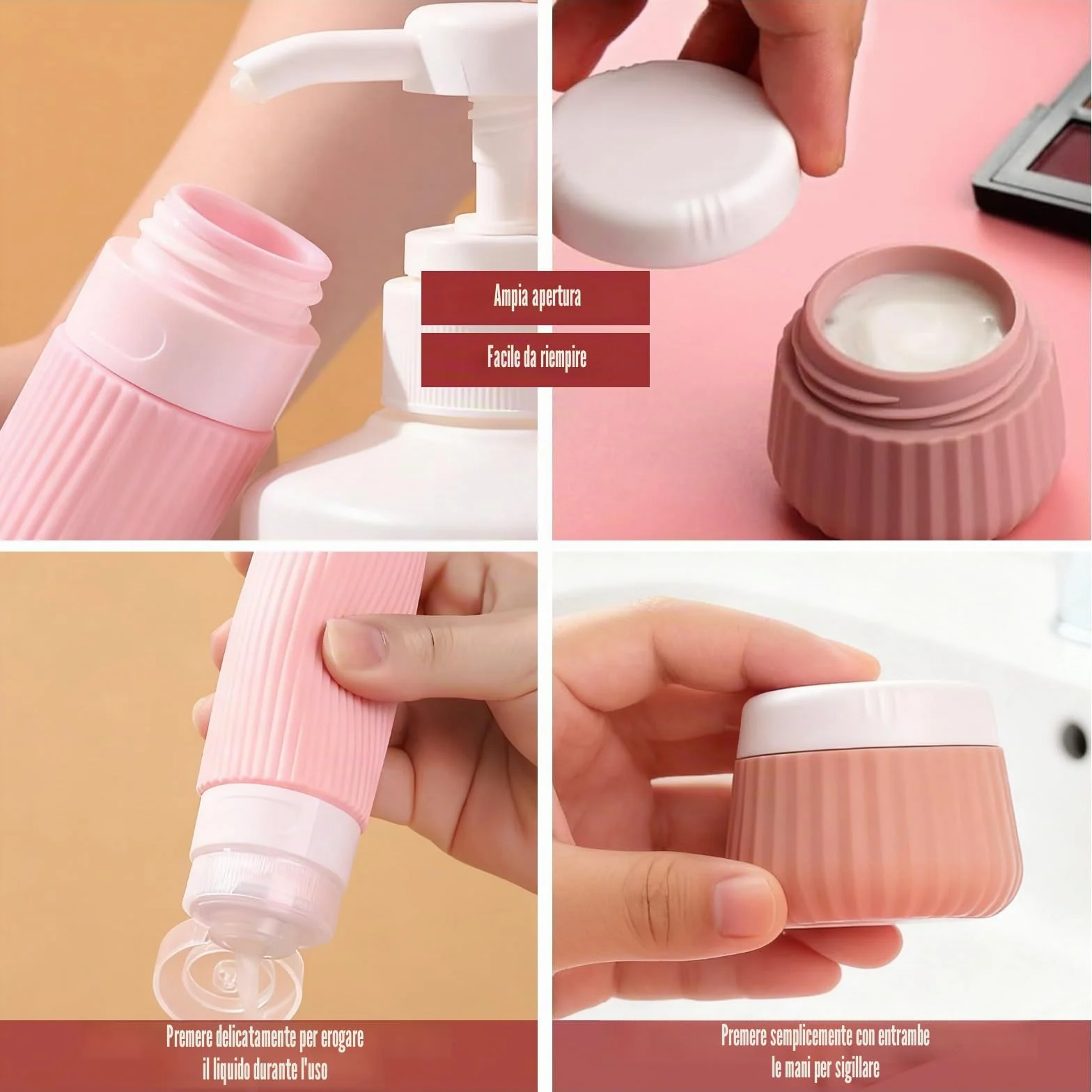 Bottiglie da Viaggio in Silicone 13 Pezzi, Contenitori Riutilizzabili con Etichetta e Borsa Trasparente per Shampoo, Lozione, Creme