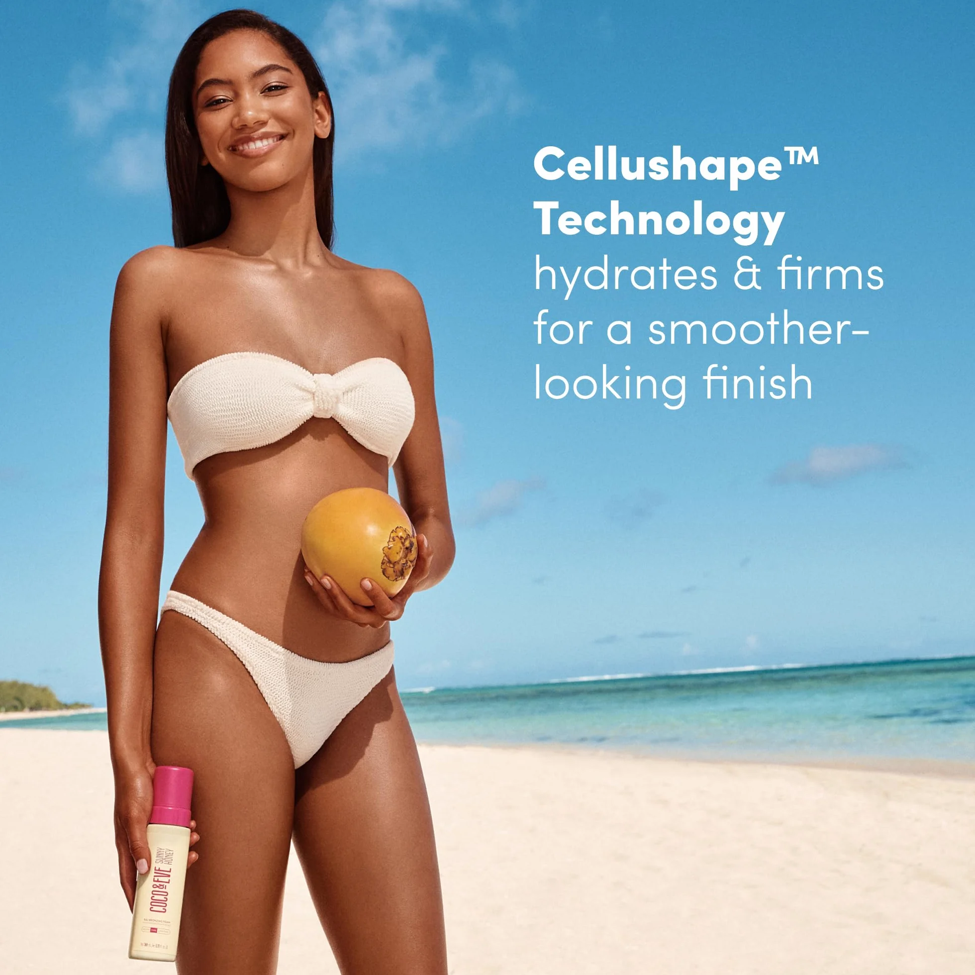 Coco & Eve Sunny Honey - (Scuro) Mousse autoabbronzante naturale Bali Bronzer - antietà, anti cellulite Self Tanner (212ml)