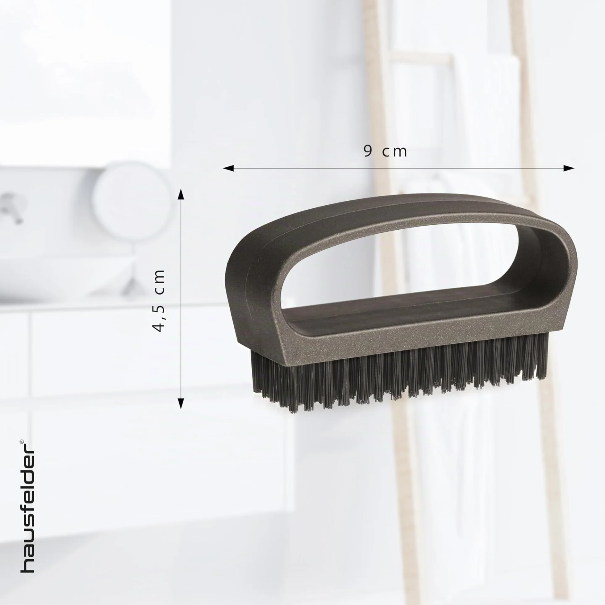 Hausfelder Set 4 spazzole unghie con manico nero antracite