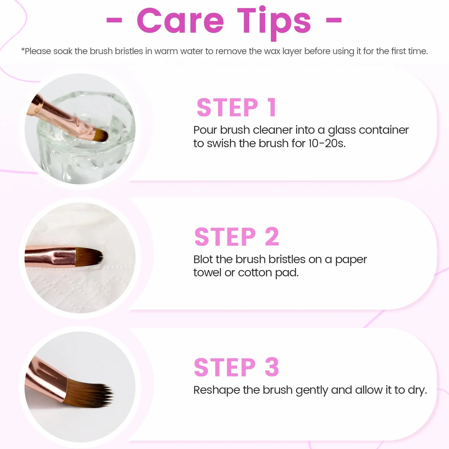 5 Pennelli Unghie Gel, Set Pennelli Per Nail Art e Disegni Unghie, Doppia Faccia Pennello Per Gel Unghie Ricostruzione, Smalto UV, Ombré, Pennelli Liner Con Coperture Protettive, Viola